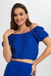 Blue Crop Top sold by Redtag