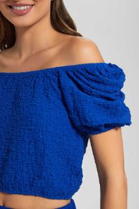 Blue Crop Top sold by Redtag