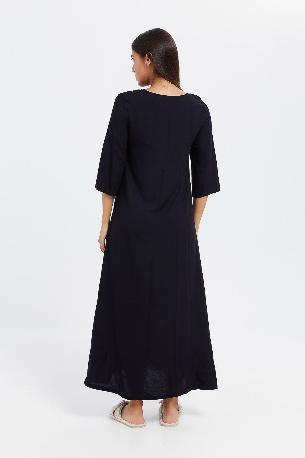 Women Black Embroidery Nightgown sold by Redtag product image thumbnail 3
