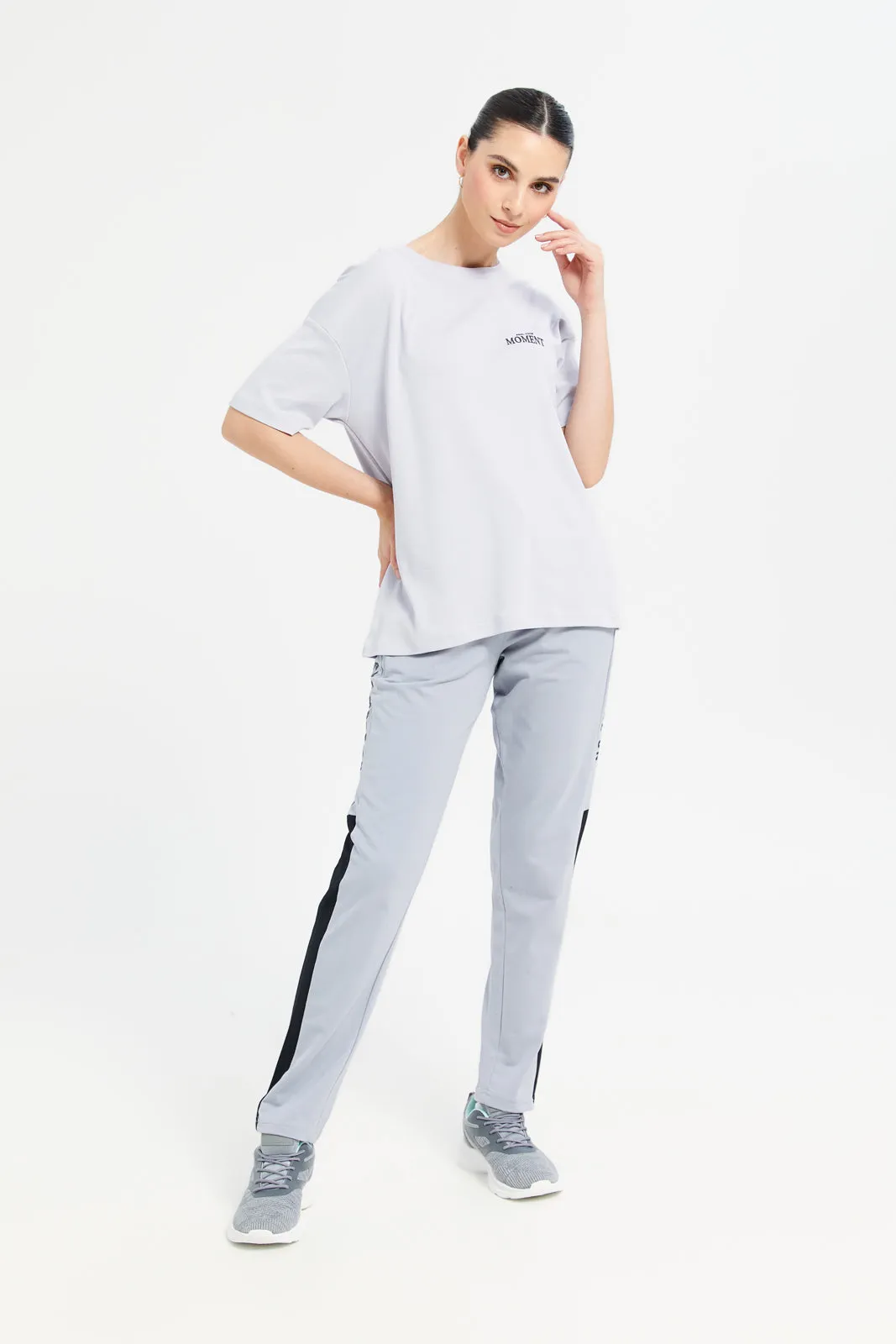 Women Lilac Oversize T-Shirt With Placement Print sold by Redtag product image thumbnail 2