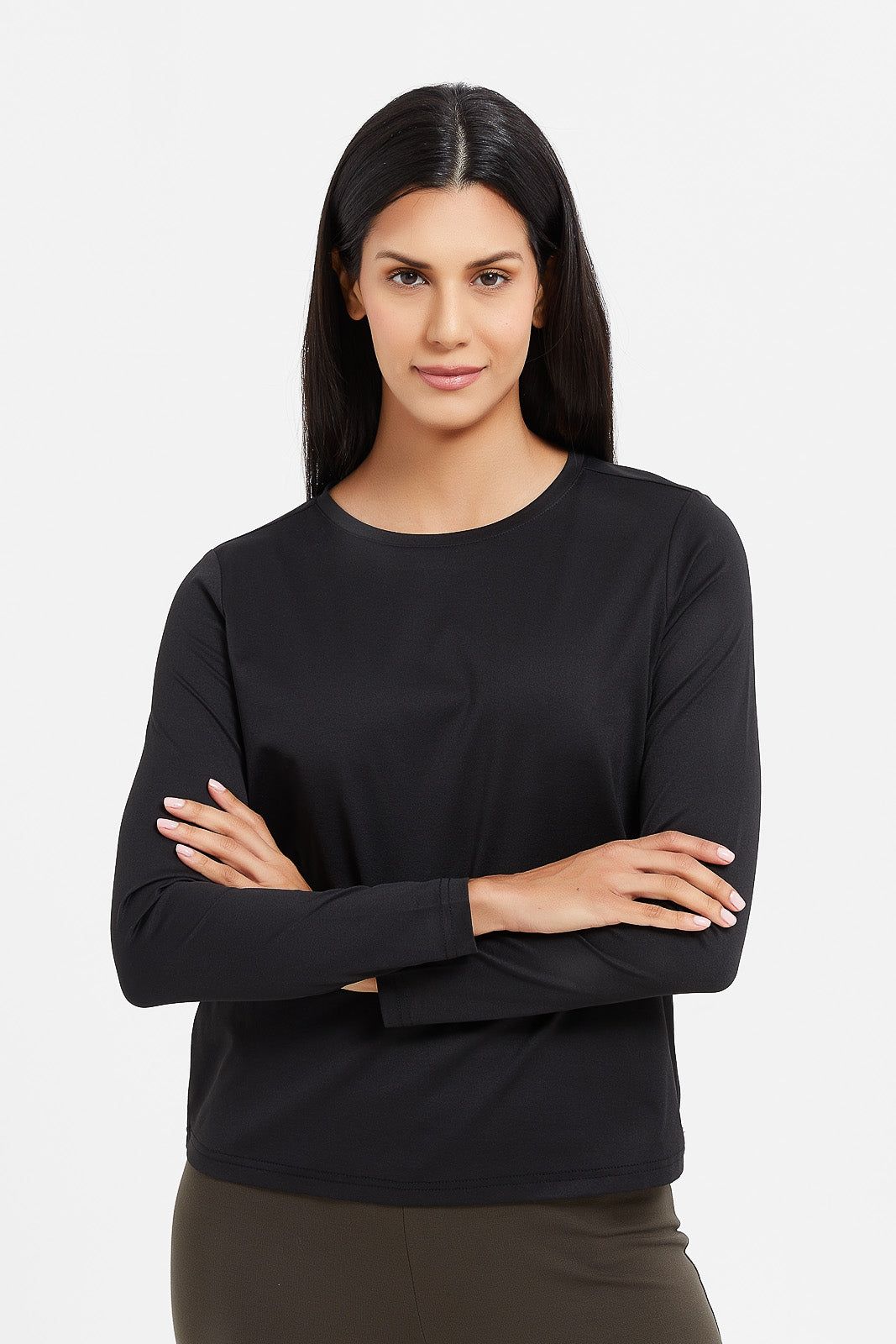 Women Black Long Sleeved T-Shirt sold by Redtag