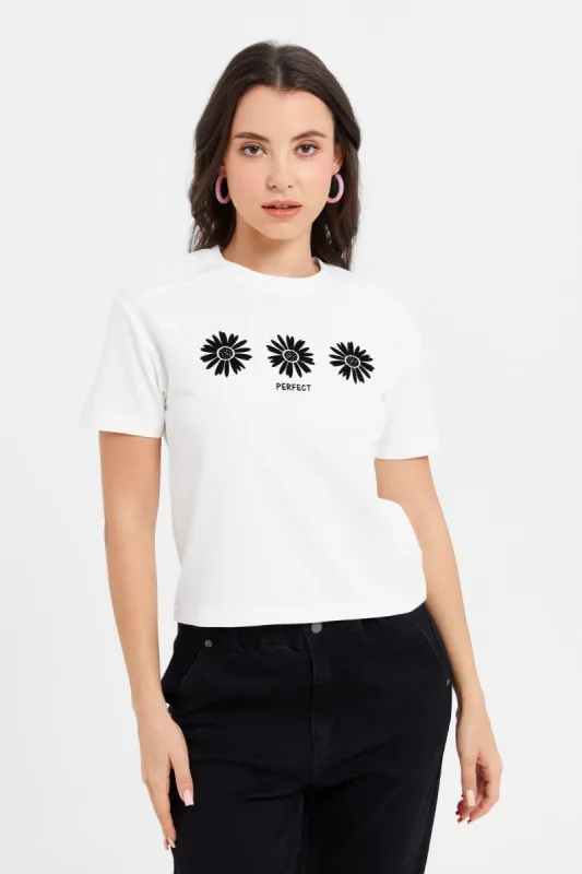 Women Ivory Embroidered Top sold by Redtag