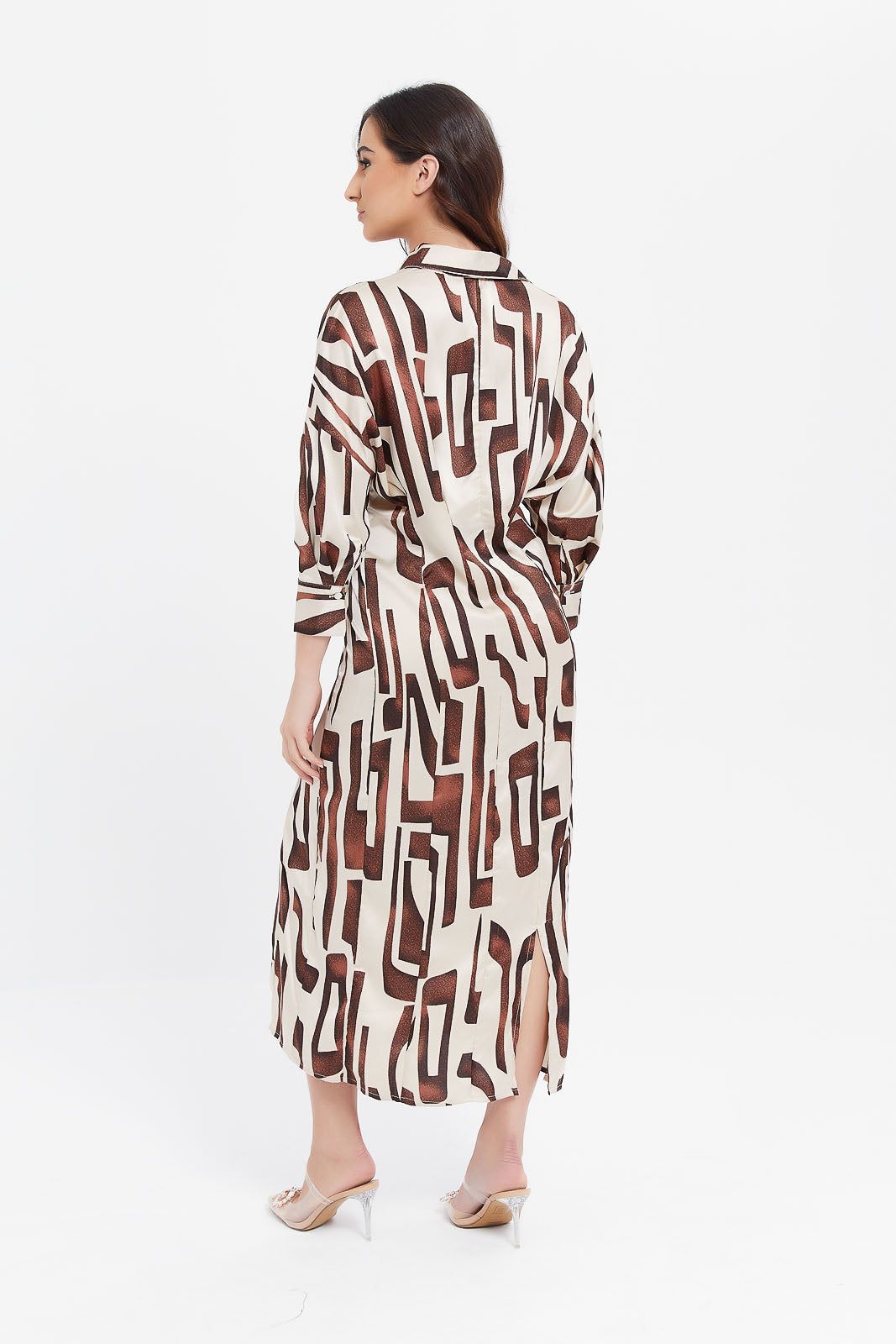 Women Cream And Brown Printed Collared Shirt Dress sold by Redtag product image thumbnail 2