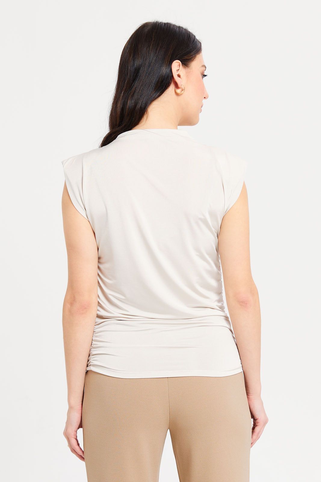 Women Gold Side Ruched Sleeveless Top sold by Redtag product image thumbnail 3