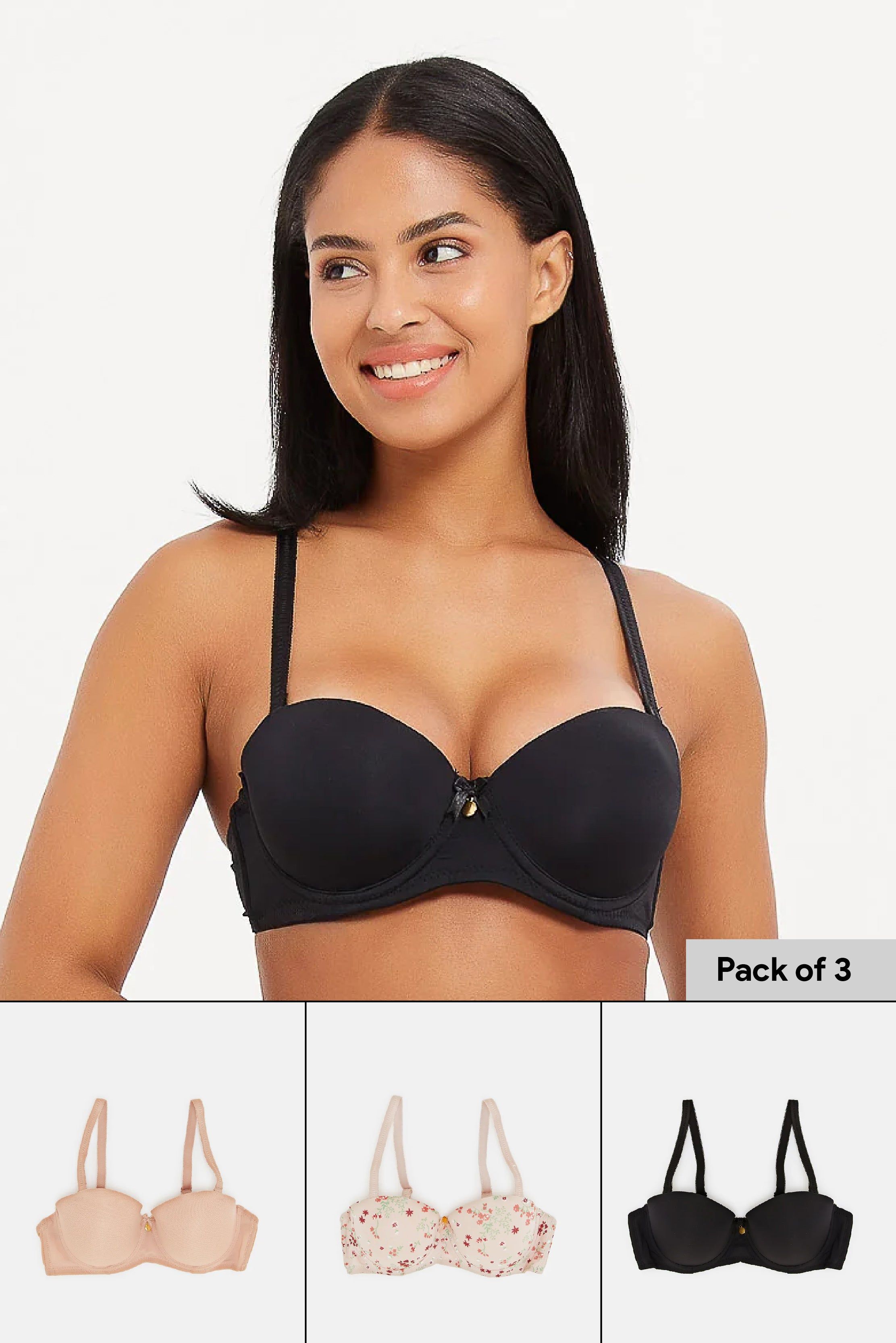 Women Assorted Balconette Bras (Pack of 3) sold by Redtag