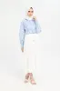 Women Blue Schiffily Embroidered Cotton Shirt sold by Redtag
