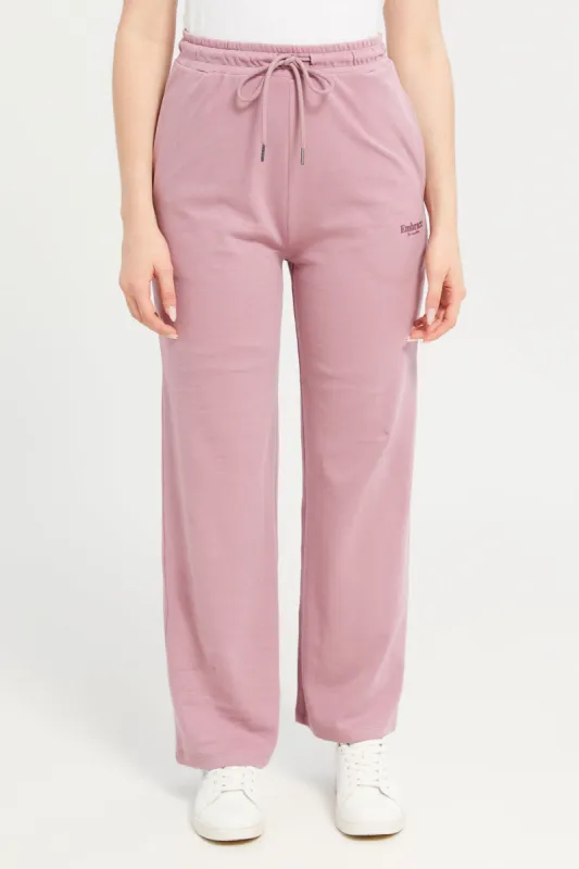Women Mauve Plain Wide Leg Active Pants sold by Redtag