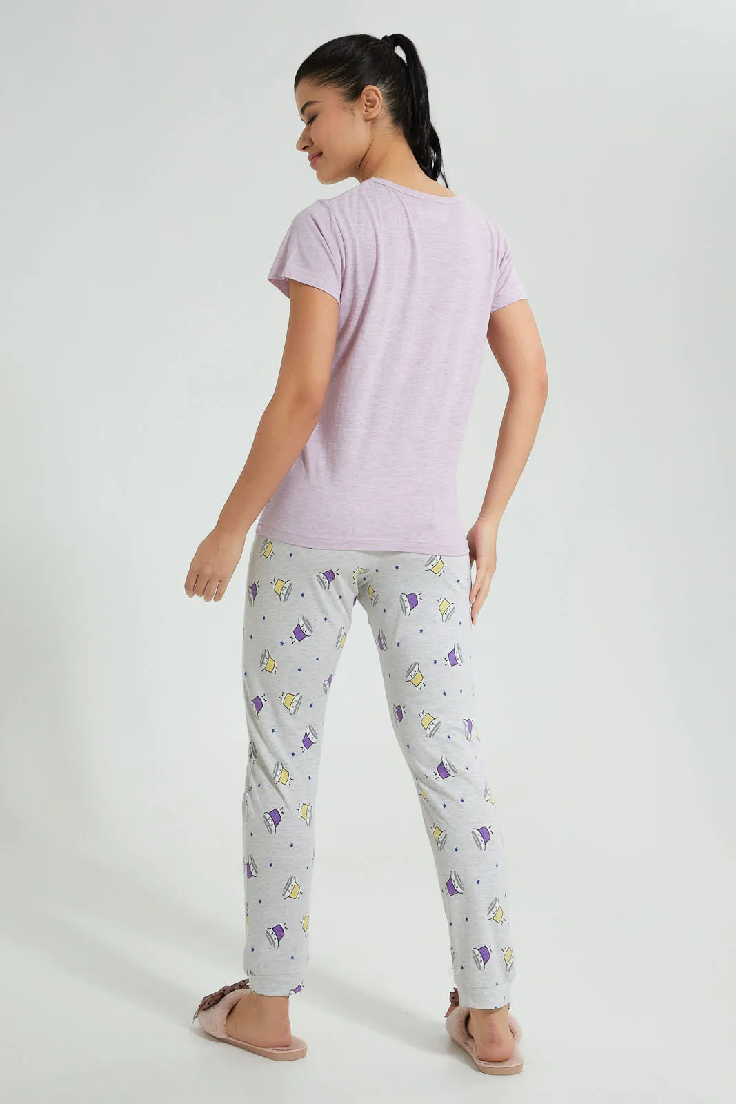 Lilac Coffee Pyjama Set (2 Piece) sold by Redtag product image thumbnail 4