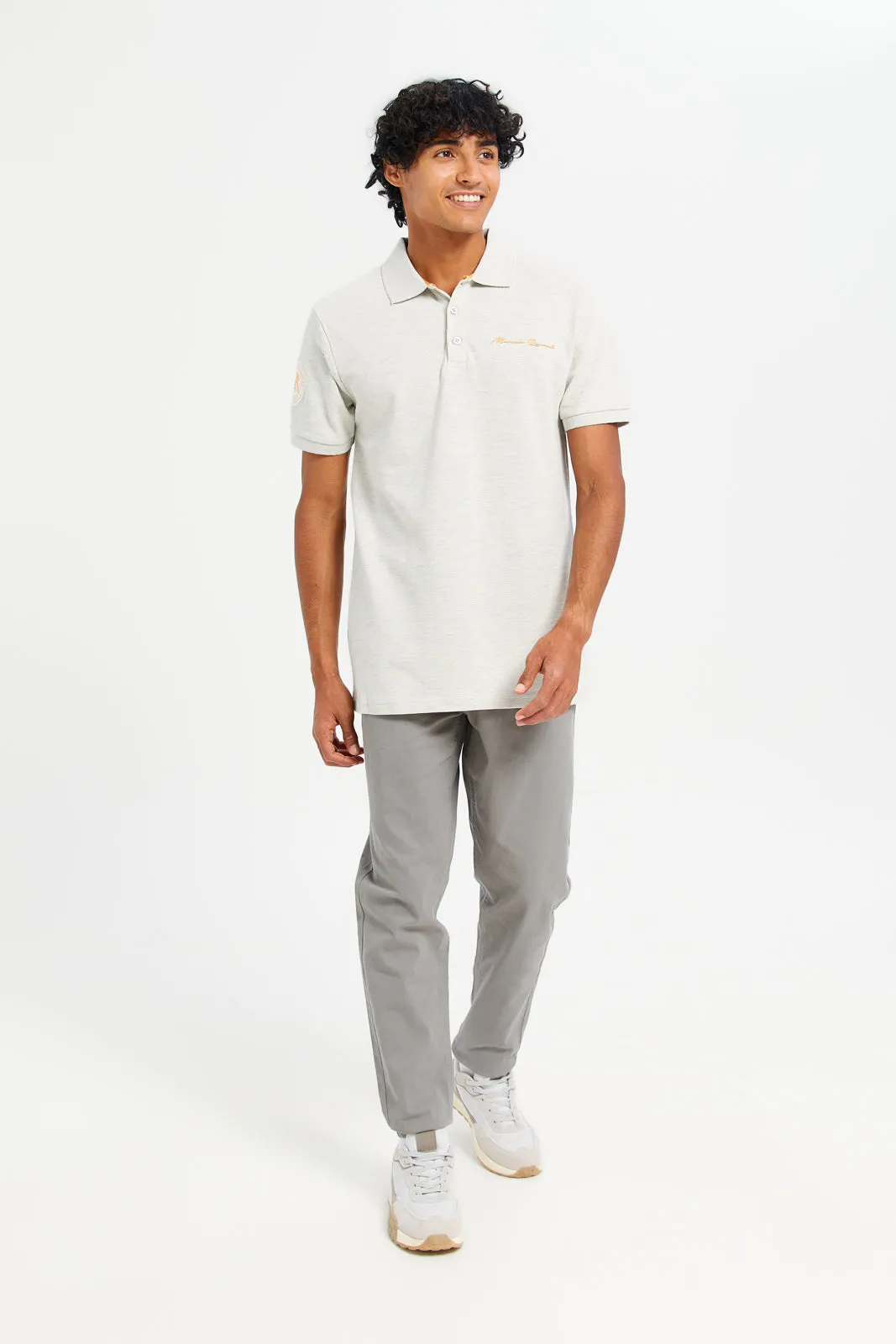 Men Grey Sports Varsity Polo Shirt sold by Redtag product image thumbnail 2