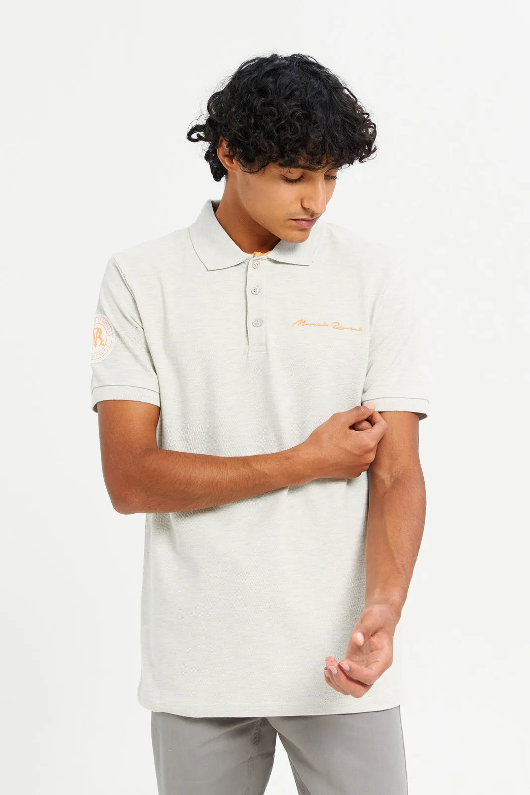 Men Grey Sports Varsity Polo Shirt sold by Redtag