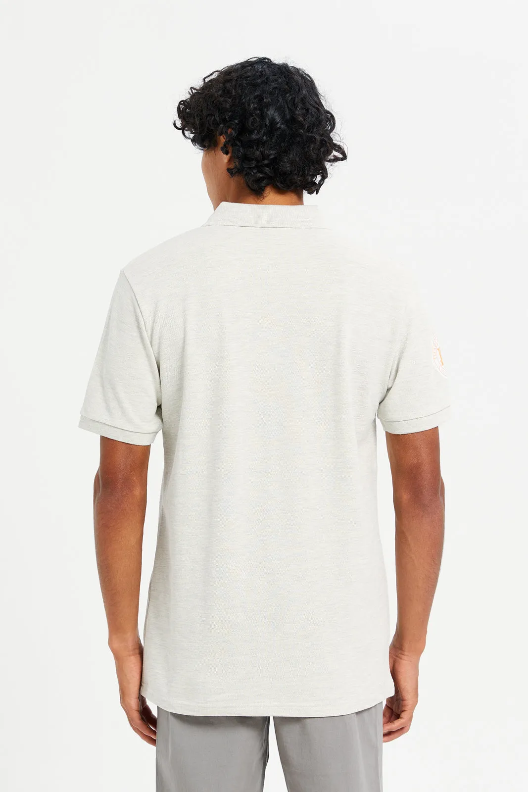 Men Grey Sports Varsity Polo Shirt sold by Redtag product image thumbnail 3