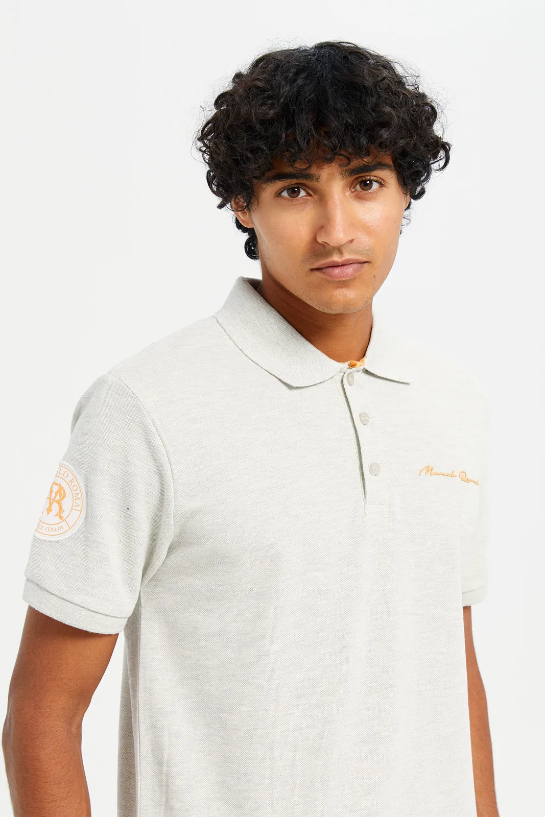 Men Grey Sports Varsity Polo Shirt sold by Redtag product image thumbnail 4