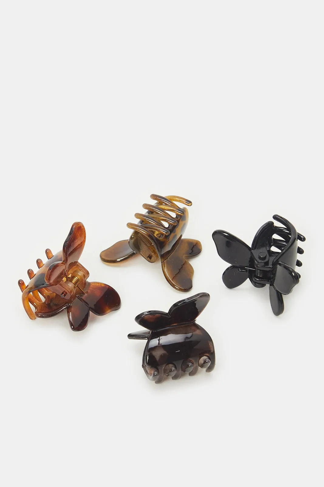 Women Black And Brown Hair Claw Set (Pack of 4) sold by Redtag product image thumbnail 3