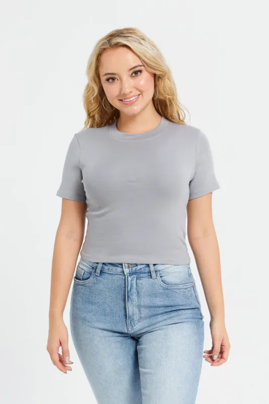 Women Grey Solid Top sold by Redtag