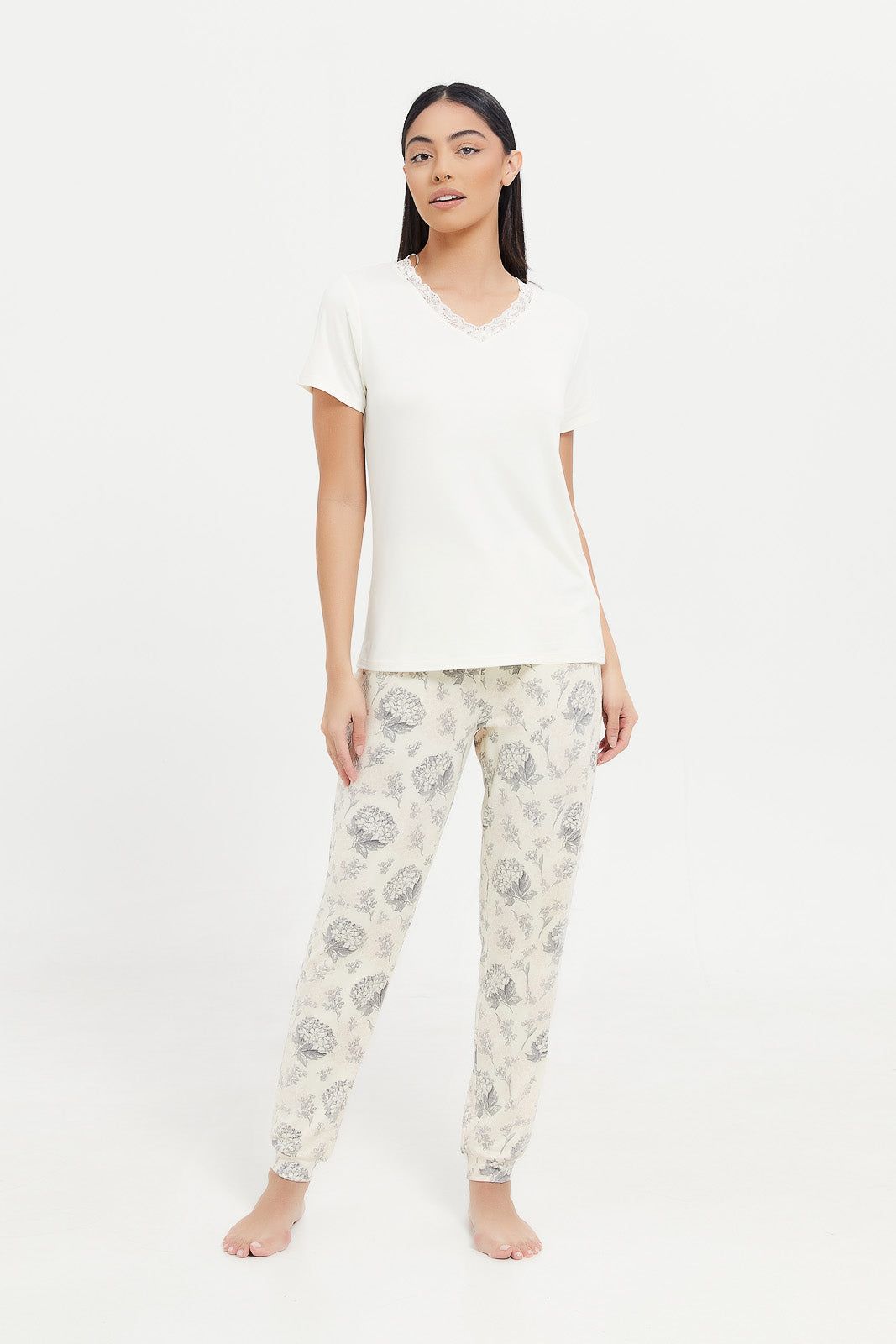 Women White Short Sleeves Pajama Set (2 Piece) sold by Redtag