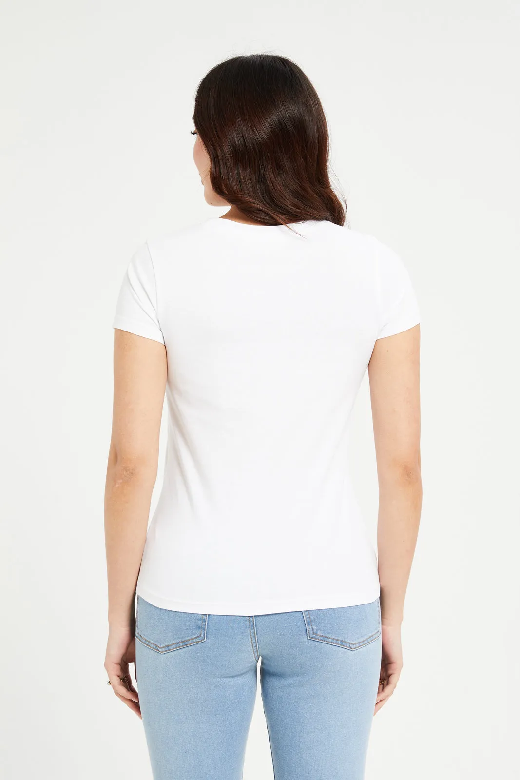 Women White Floral Printed T-Shirt sold by Redtag product image thumbnail 3