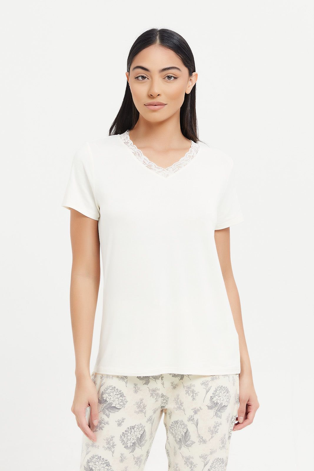 Women White Short Sleeves Pajama Set (2 Piece) sold by Redtag product image thumbnail 2