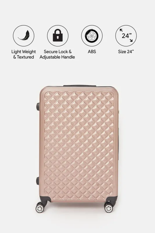 Pink Textured Trolley Luggage (24Inch) sold by Redtag