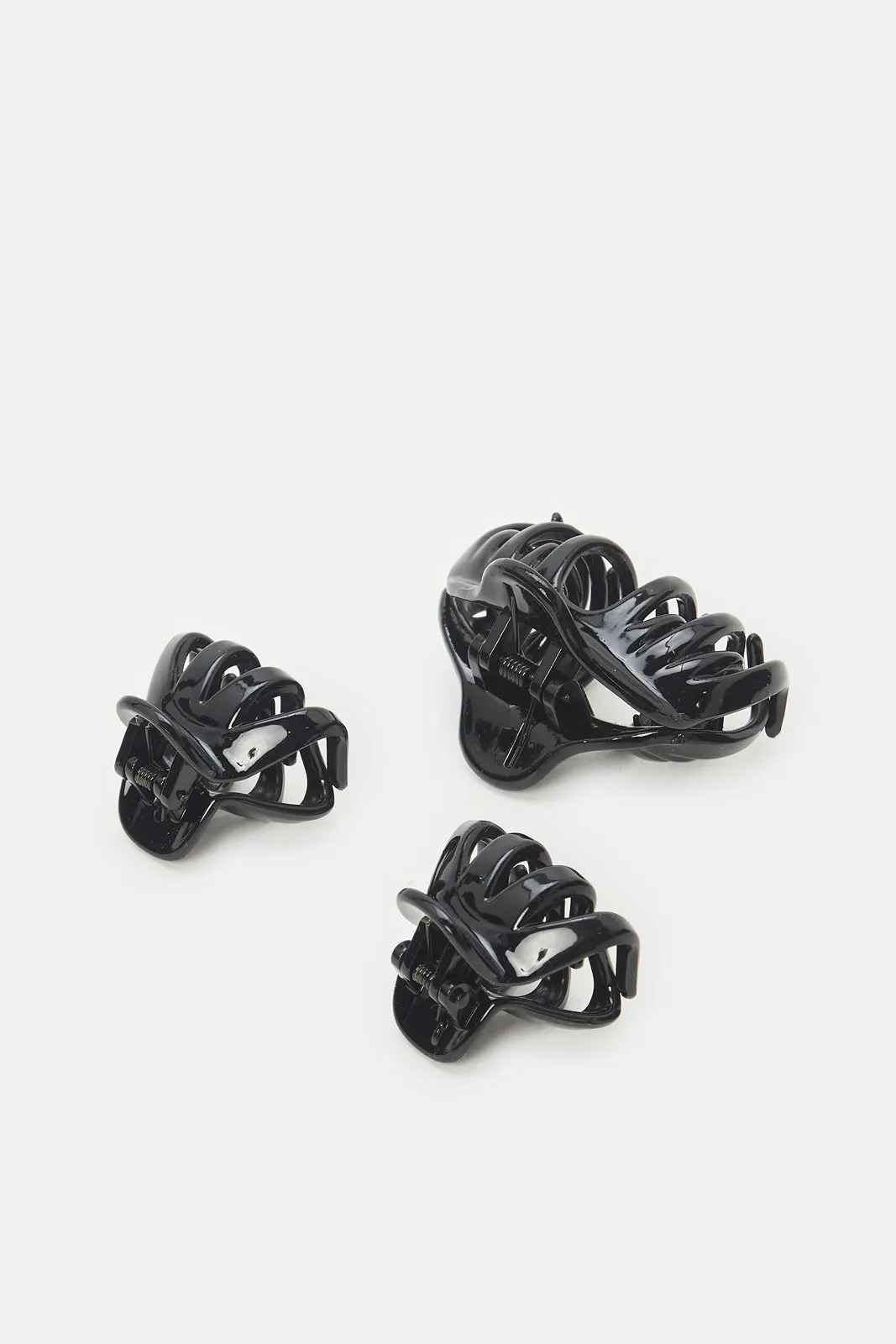 Women Black Hair Clip Set (Pack of 3) sold by Redtag product image thumbnail 2
