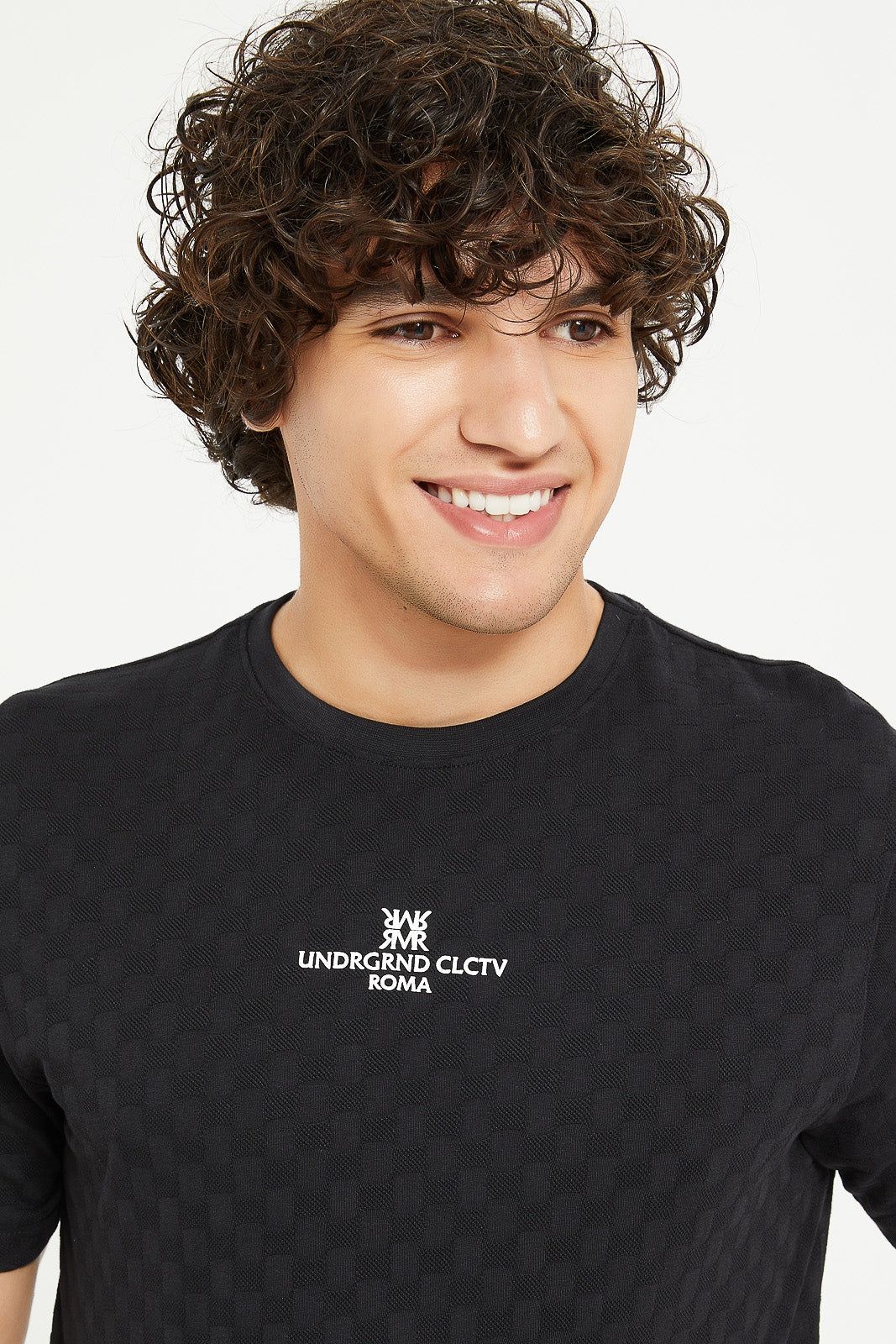 Men Black Jacquard T-Shirt sold by Redtag product image thumbnail 4