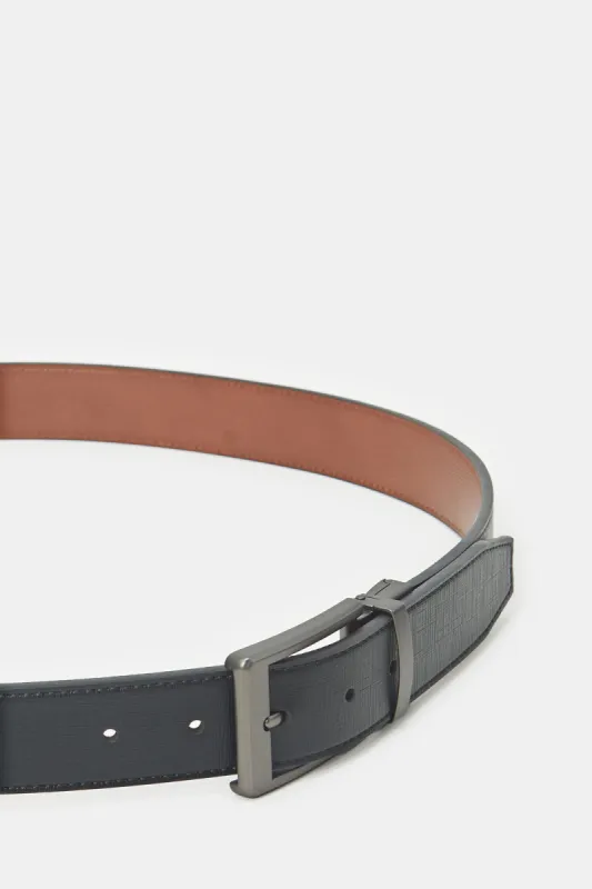 Men Black And Brown Belt With Twist Buckle sold by Redtag