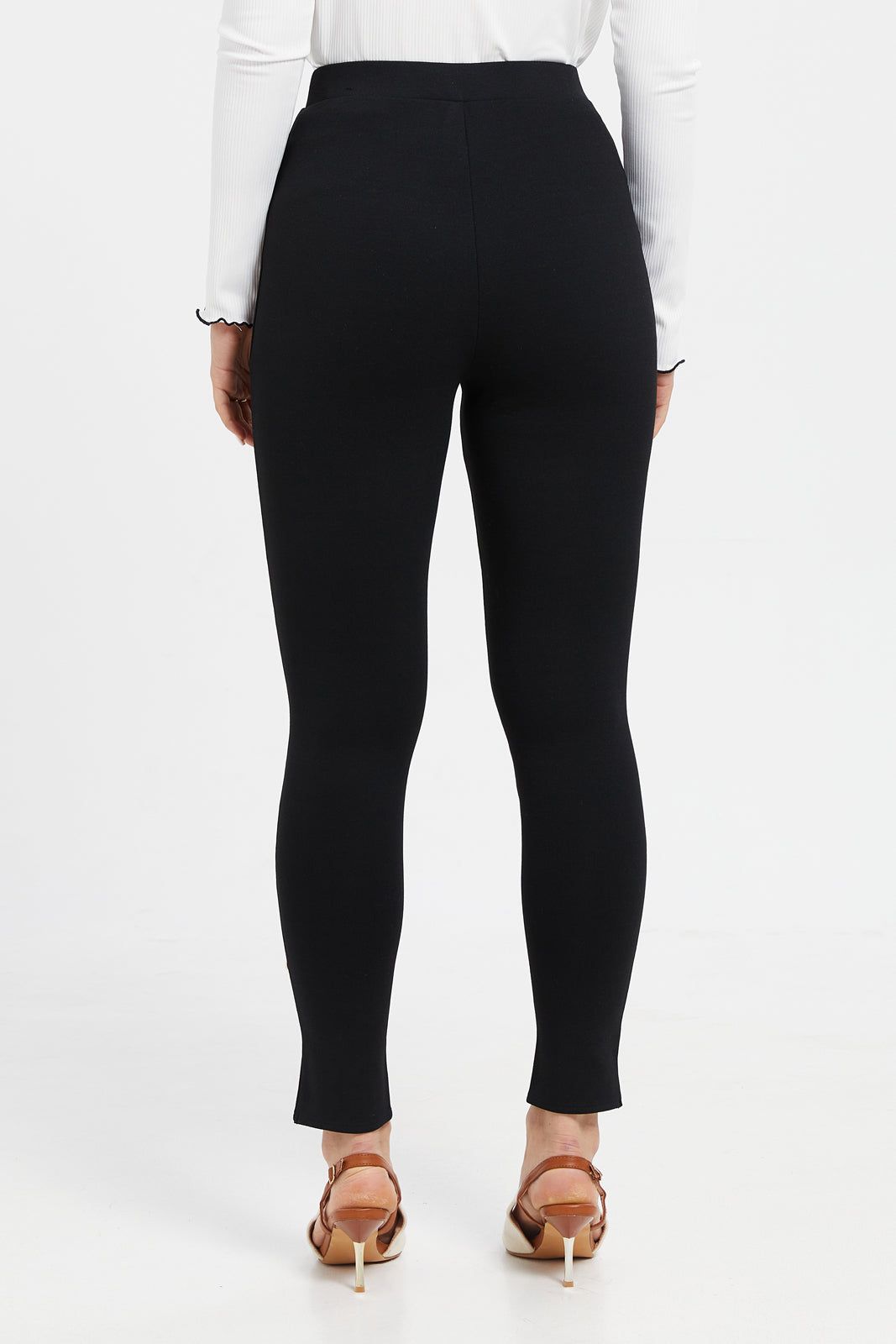 Women Black Multi Button Leggings sold by Redtag product image thumbnail 3