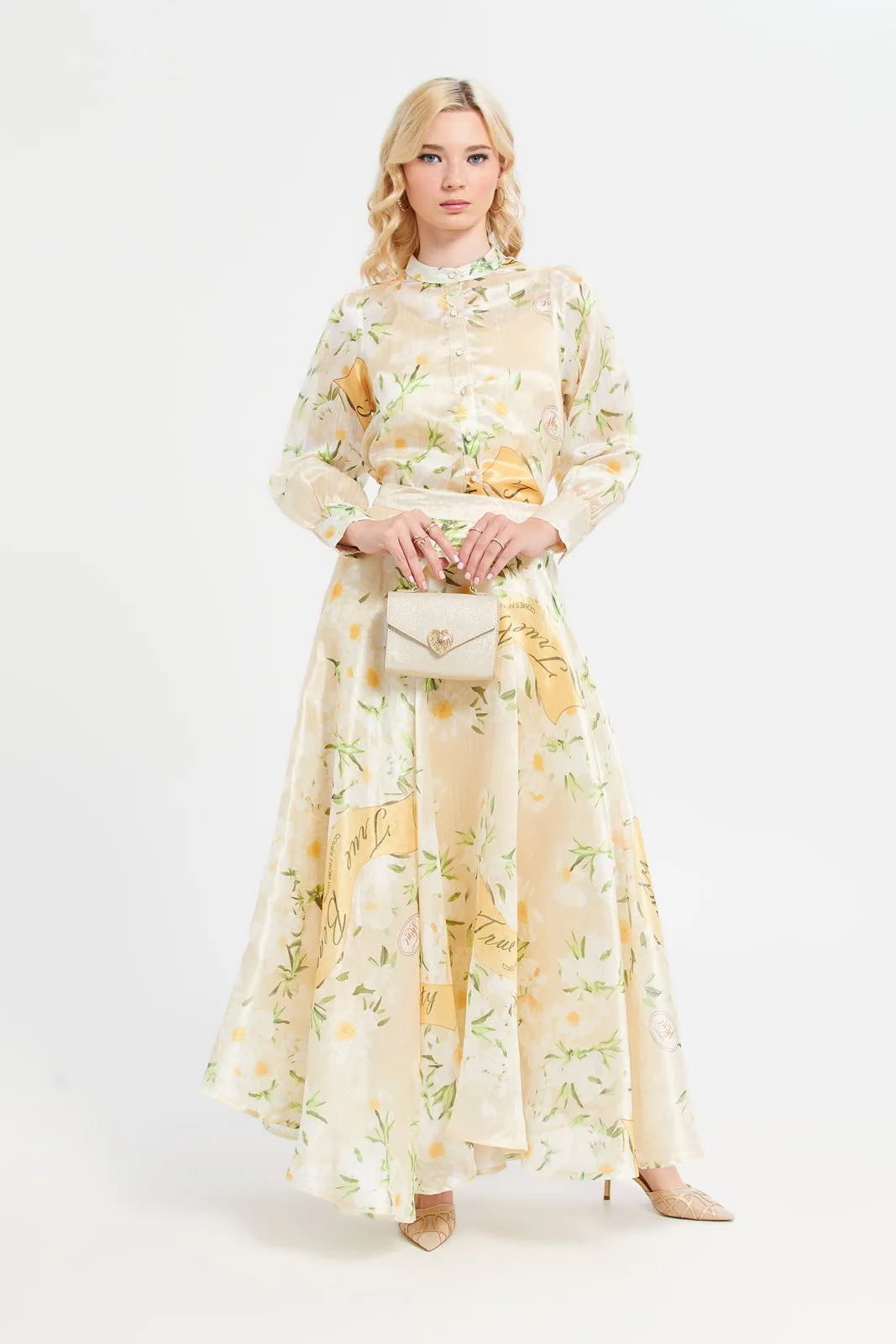 Women Yellow Printed Buttoned Long Sleeves Shirt sold by Redtag product image thumbnail 3