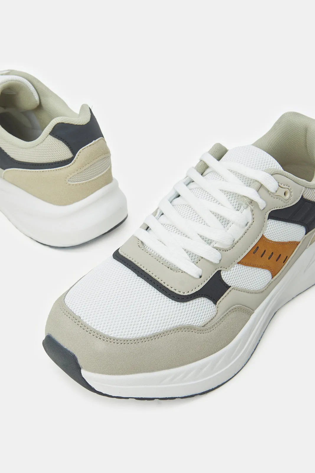 Men Beige Color Block Sneakers sold by Redtag product image thumbnail 3