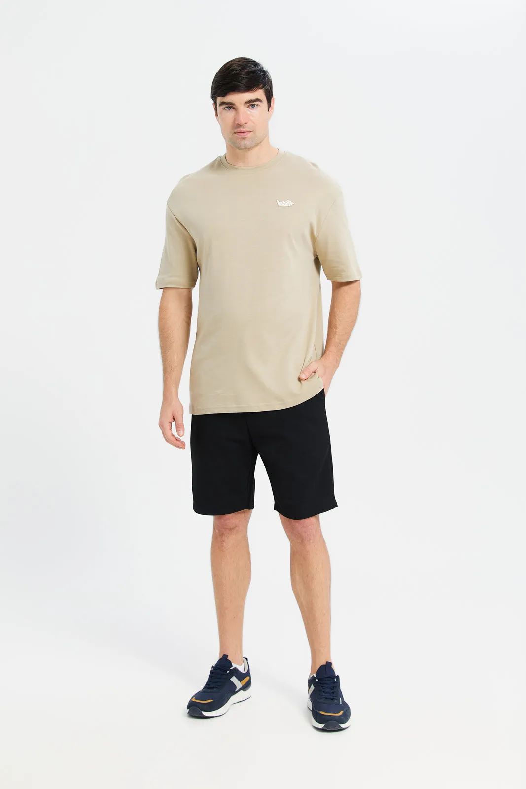 Men Beige Soft Touch Oversize T-Shirt sold by Redtag product image thumbnail 2