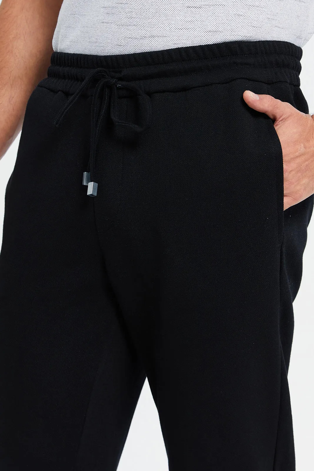 Men Black Elasticated Waistband Active Trousers sold by Redtag product image thumbnail 4