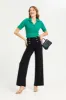 Women Black High Waisted Wide Leg Trousers sold by Redtag