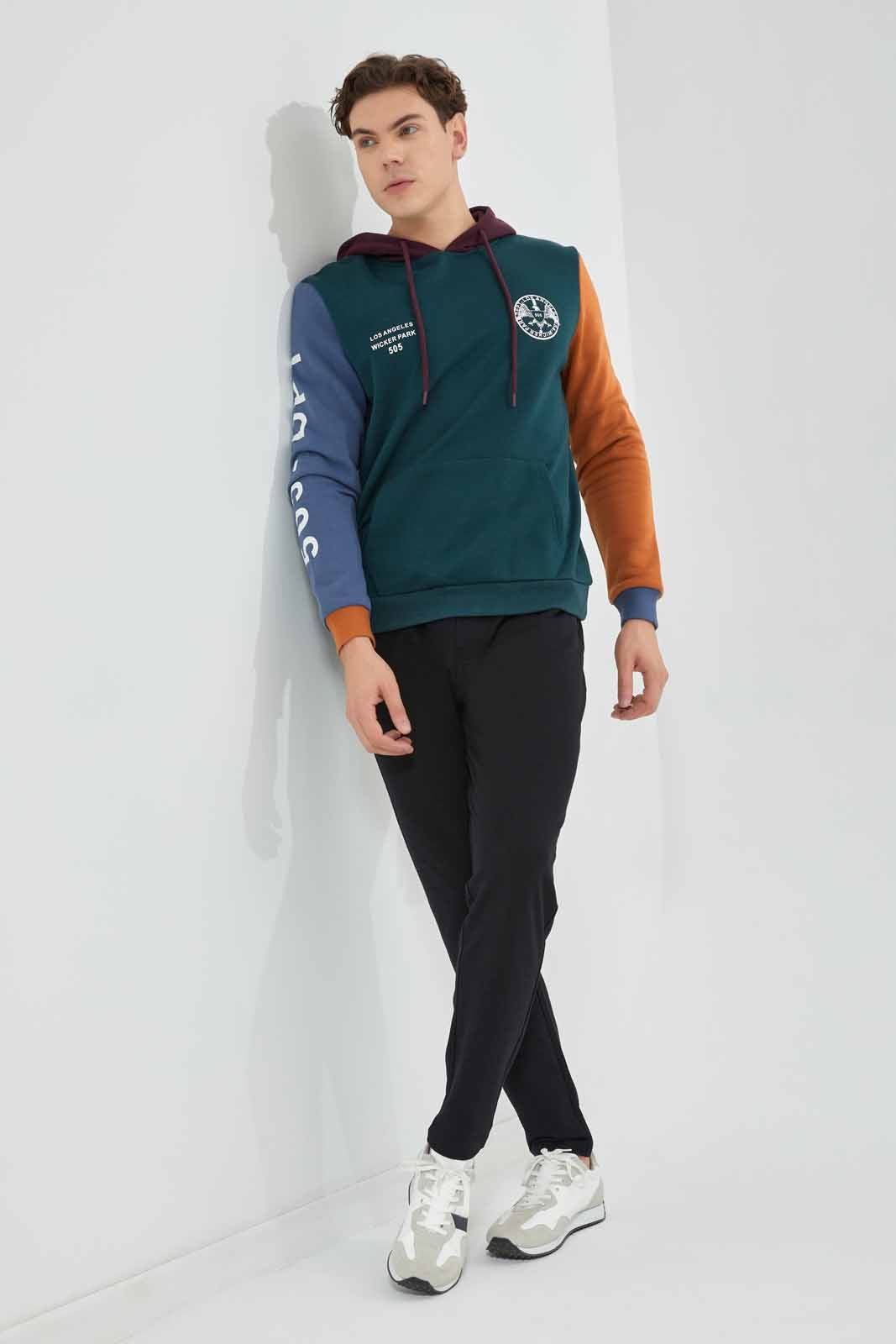 Men Multicolour Hooded Sweatshirt sold by Redtag product image thumbnail 2