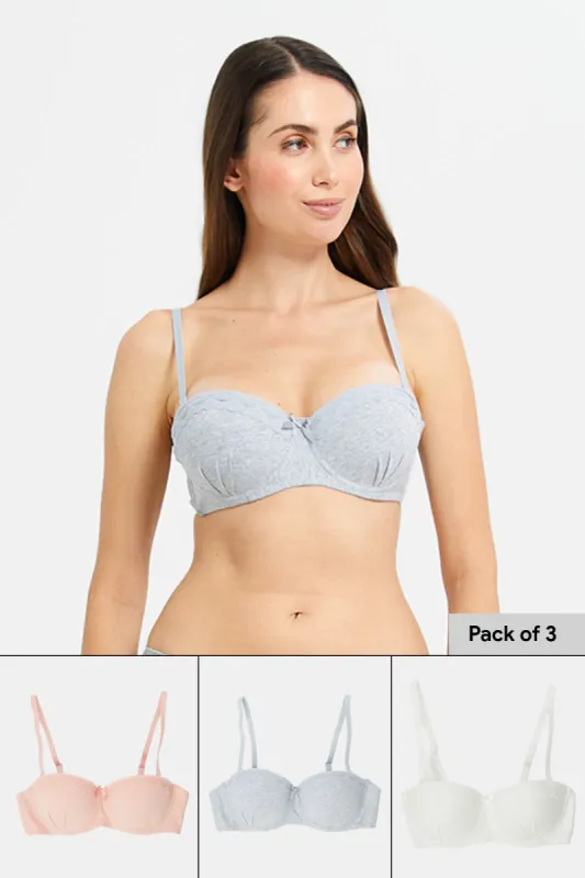 Women Assorted Balconette Bra Set (Pack of 3) sold by Redtag