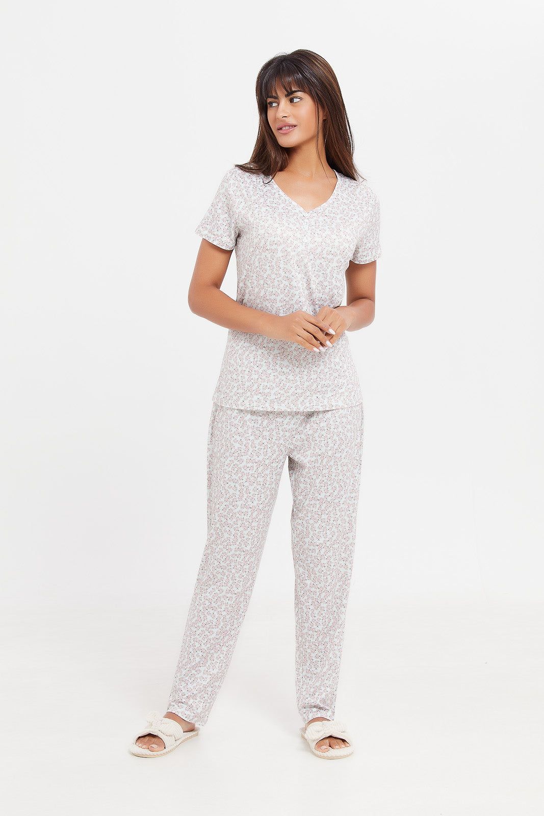 Women grey Printed Pyjama Set (2 Piece) sold by Redtag