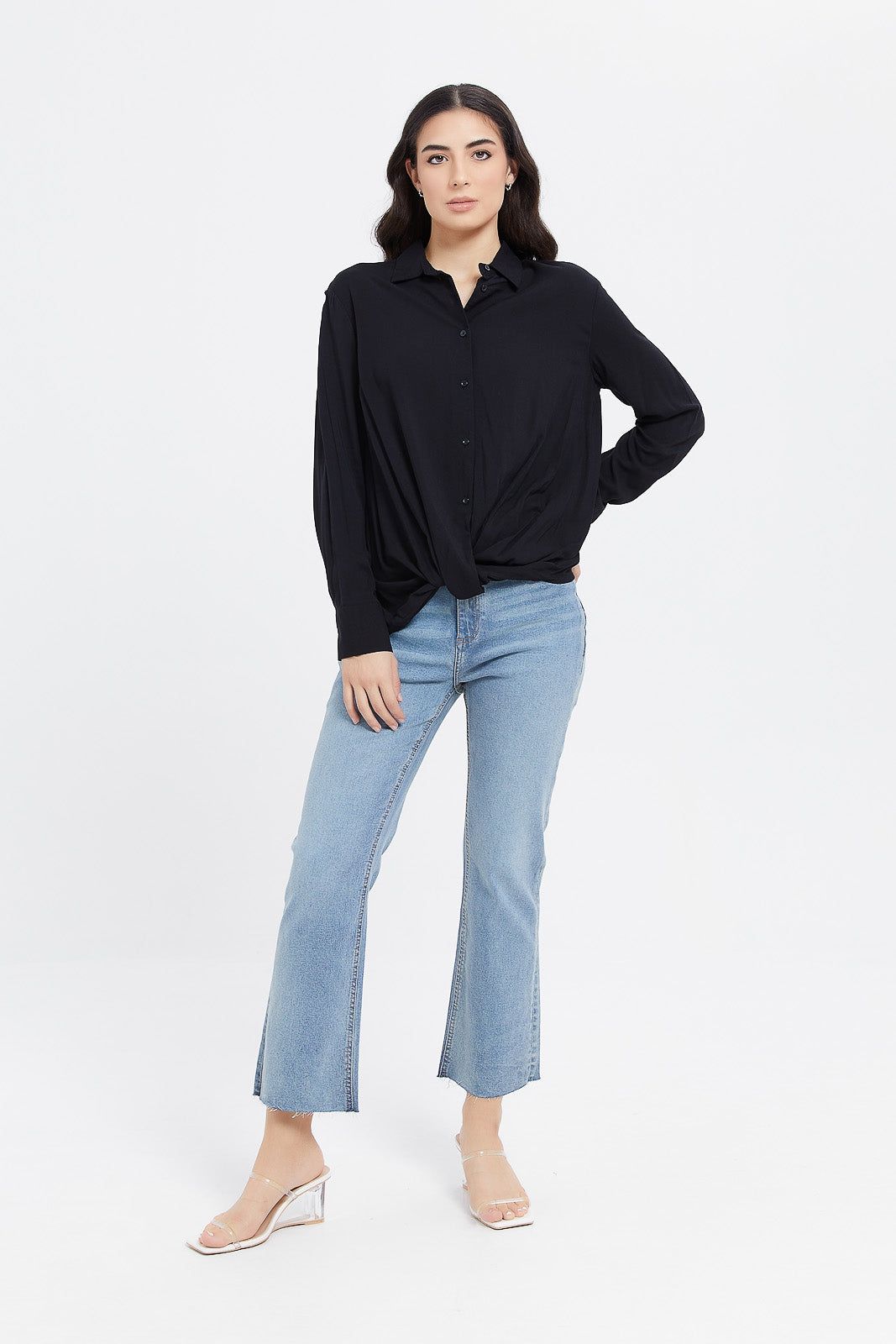 Women Black Wrap Shirt sold by Redtag product image thumbnail 2