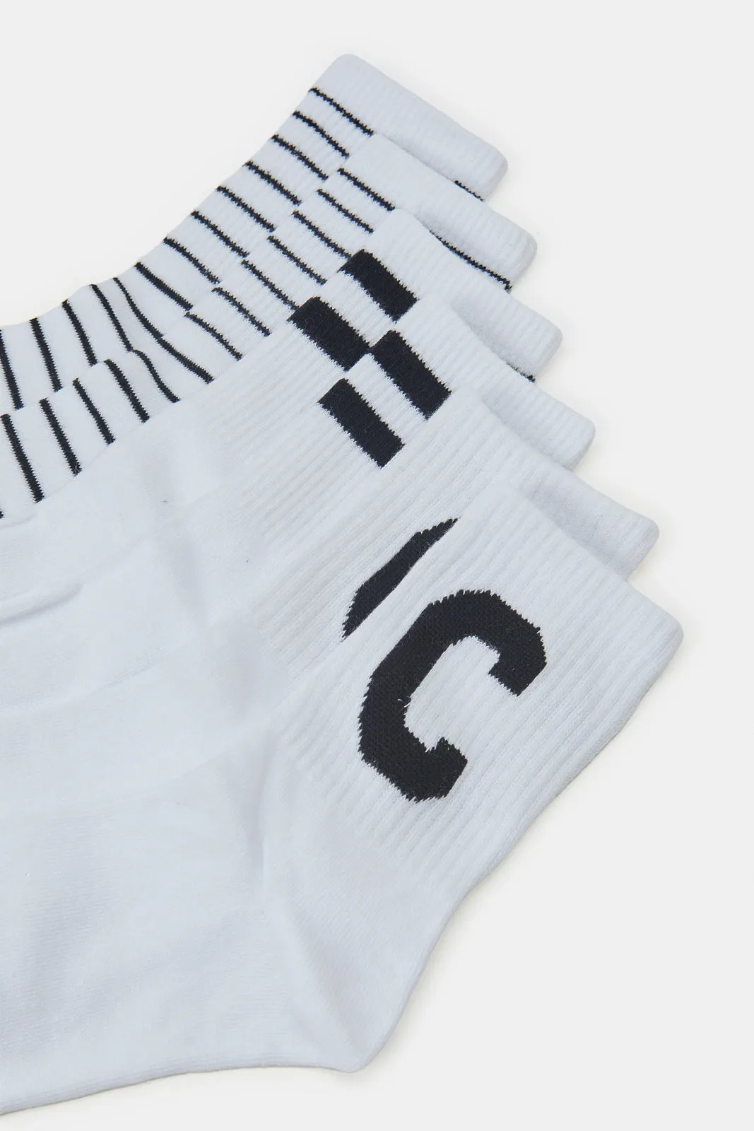 Women White And Black Crew Length Socks (3 Pairs) sold by Redtag product image thumbnail 3
