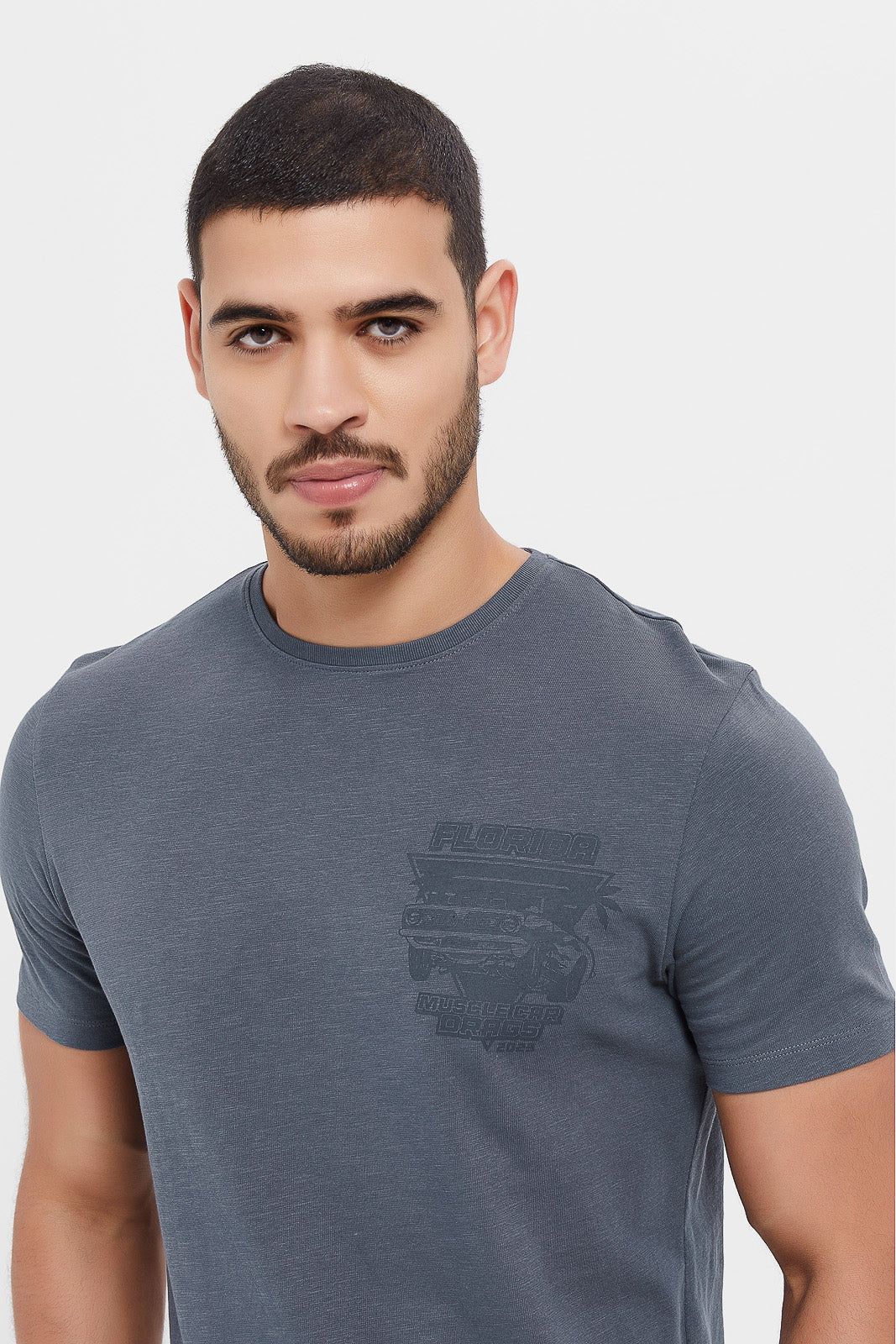 Men Charcoal Graphic T-Shirt sold by Redtag product image thumbnail 5