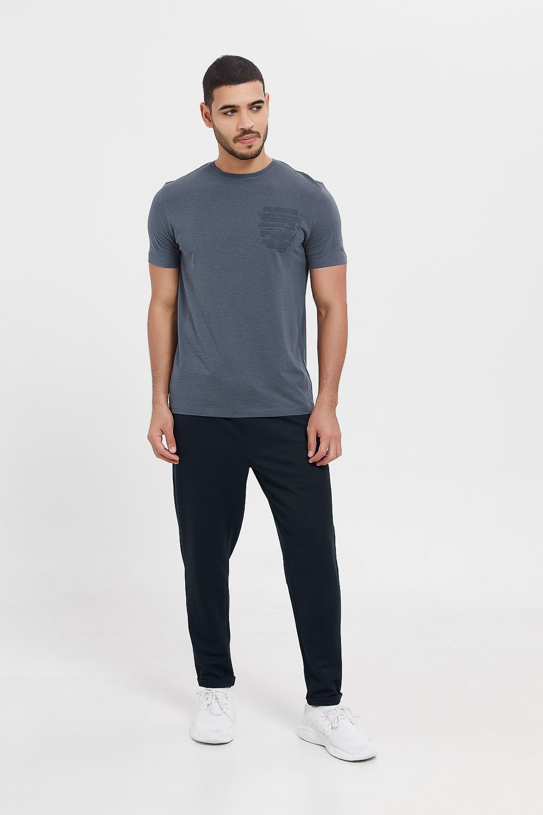 Men Charcoal Graphic T-Shirt sold by Redtag product image thumbnail 3