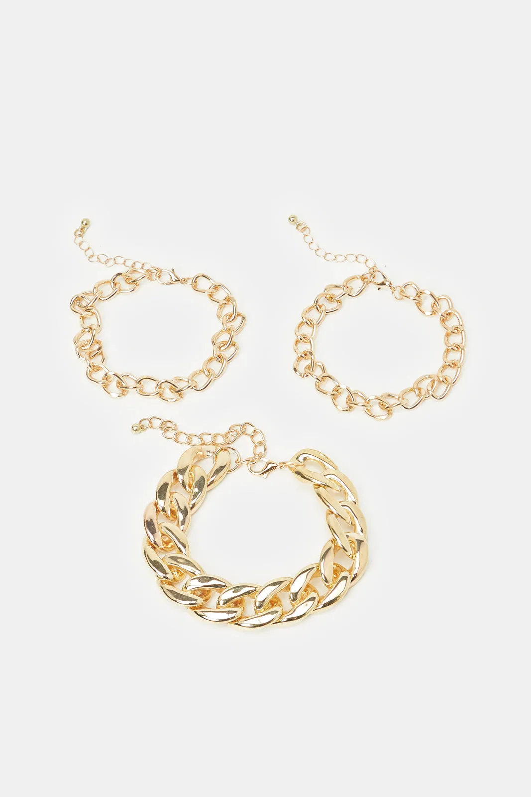 Women Gold Embellished Bracelet Set (3 Piece) sold by Redtag