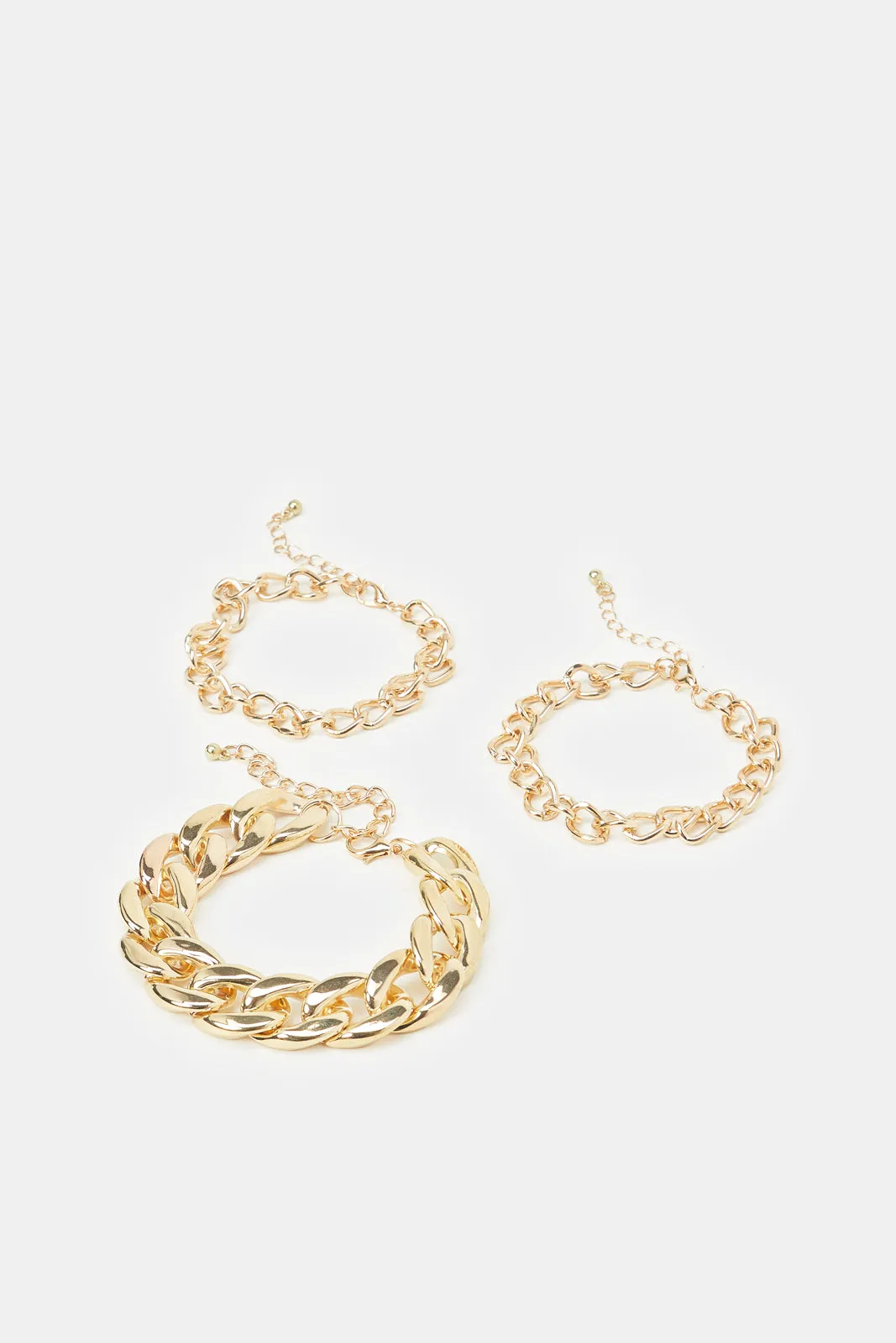Women Gold Embellished Bracelet Set (3 Piece) sold by Redtag product image thumbnail 2