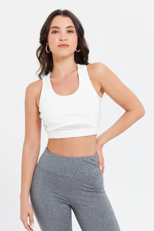 Women White Sports Bra sold by Redtag