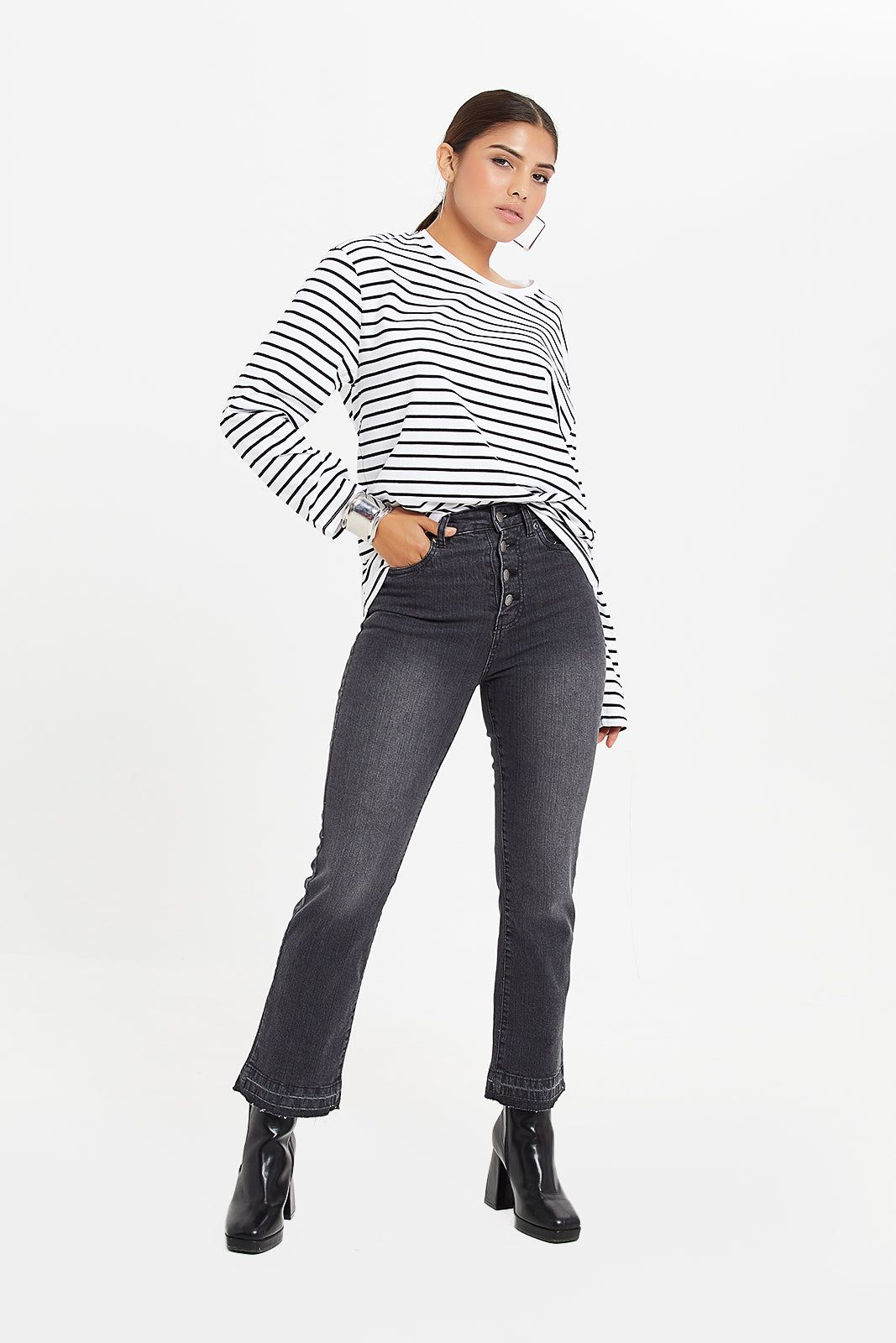 Women White Long Sleeves Oversized T-Shirt sold by Redtag product image thumbnail 2