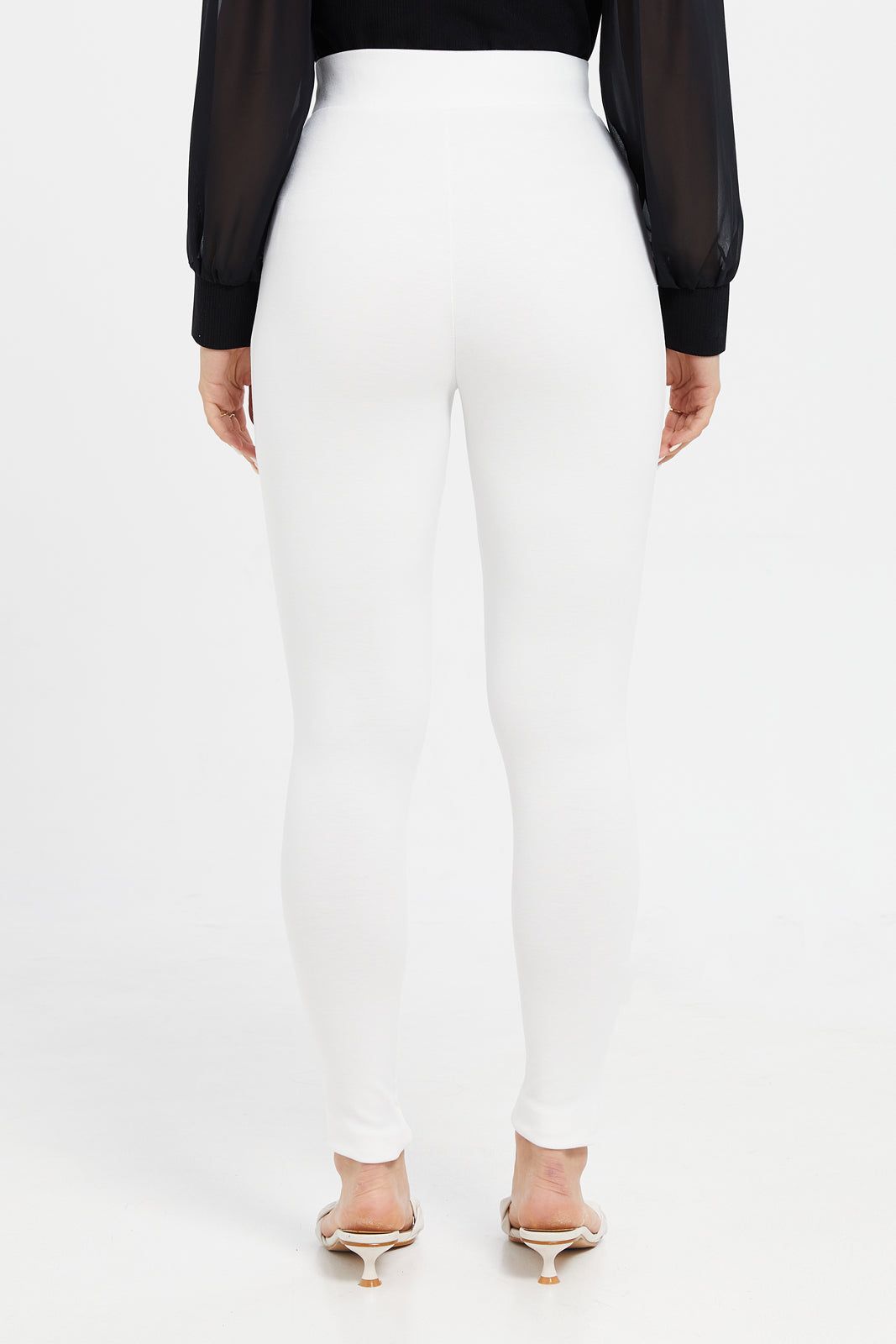 Women White Double Button Leggings sold by Redtag product image thumbnail 3