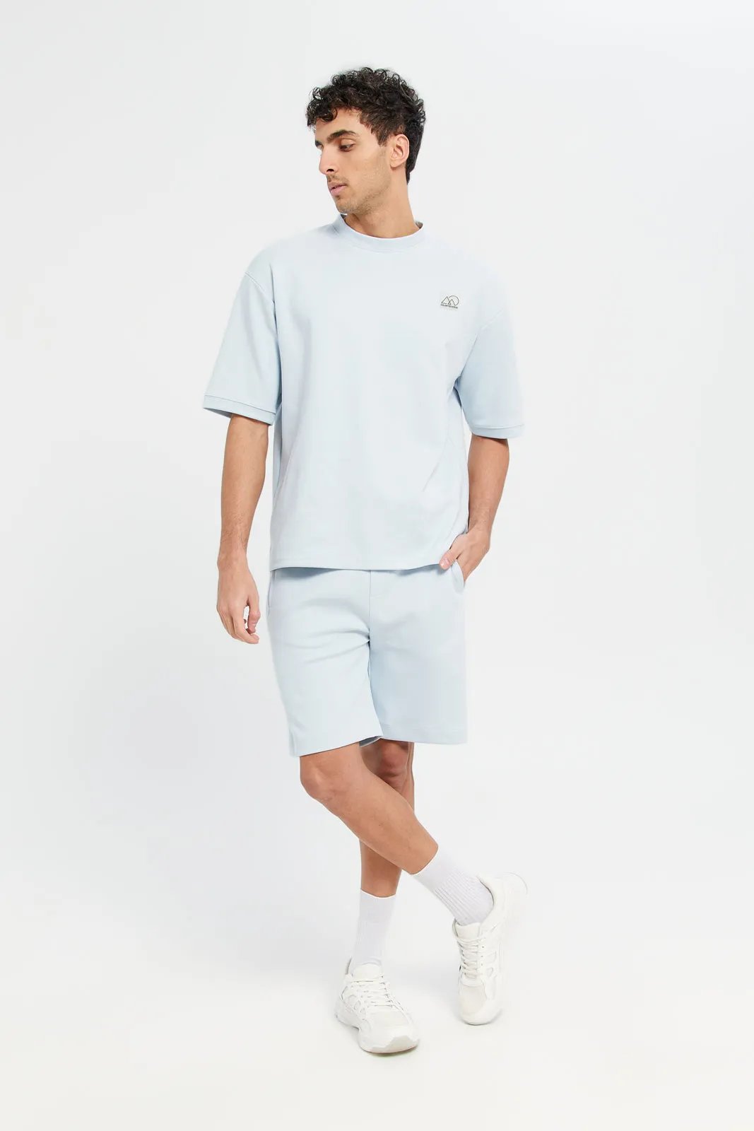 Men Blue Printed Active Shorts sold by Redtag product image thumbnail 2