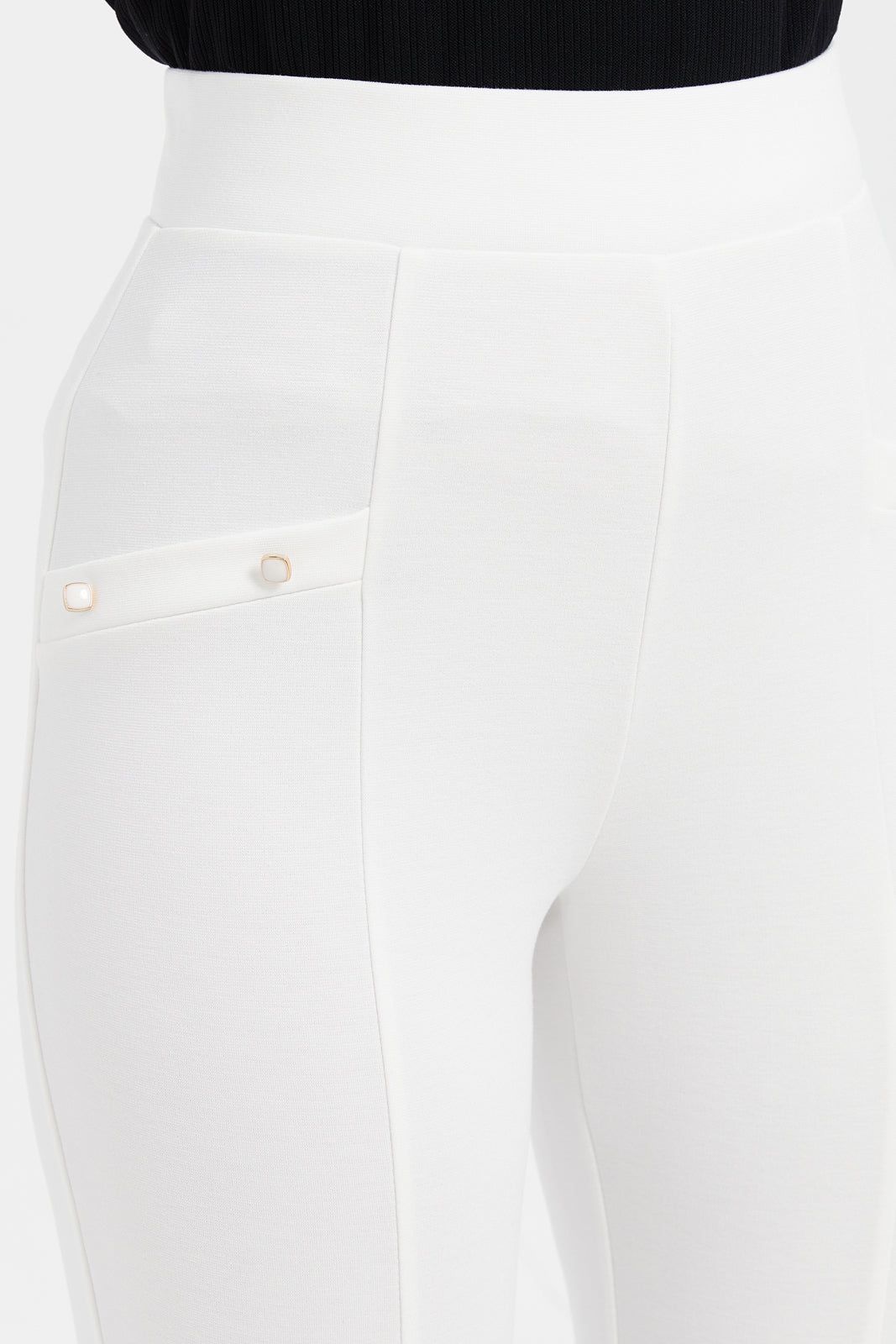 Women White Double Button Leggings sold by Redtag product image thumbnail 4