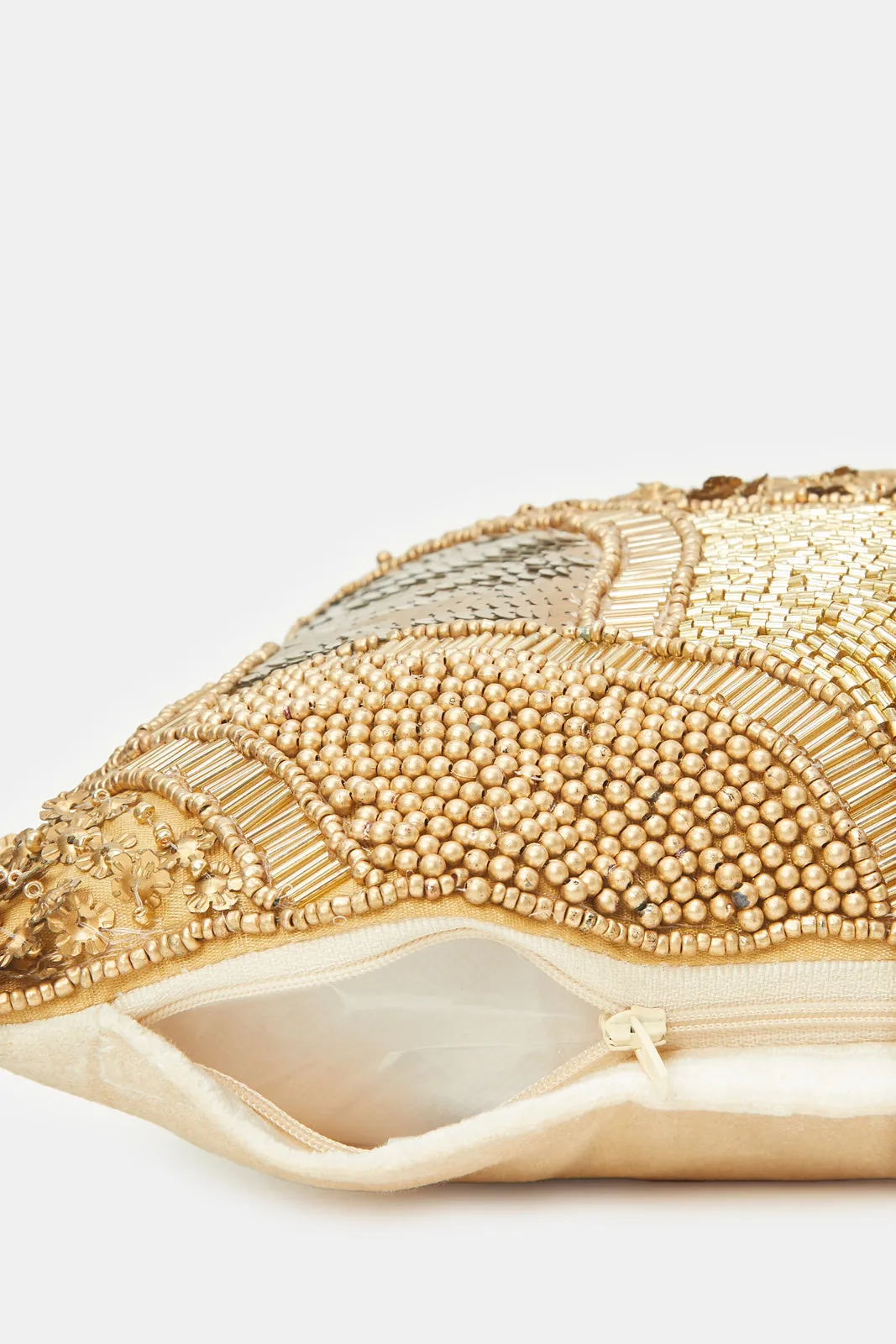 Gold Abstract Beadwork Cushion sold by Redtag product image thumbnail 4