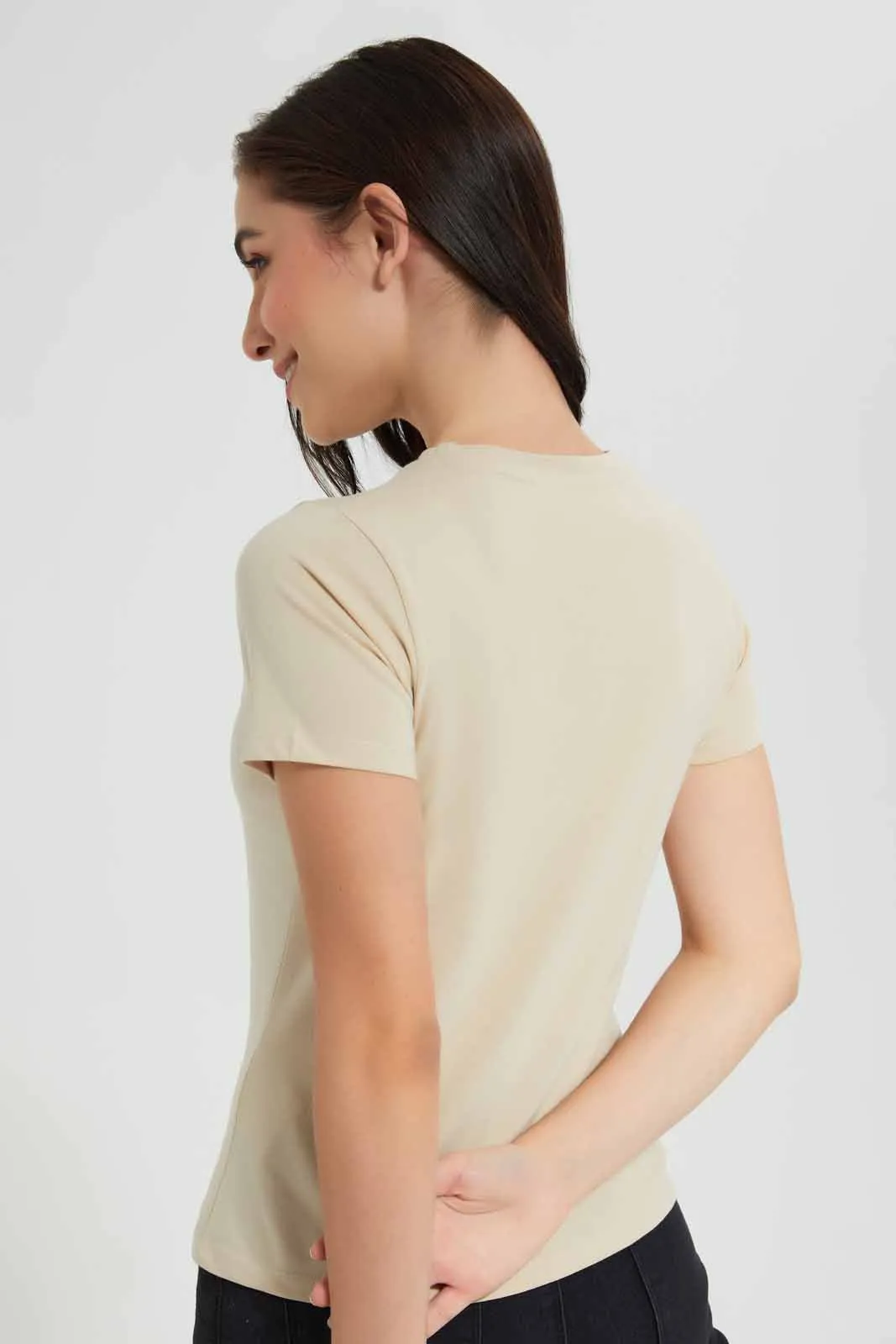 Beige Fabulous T-Shirt sold by Redtag product image thumbnail 4