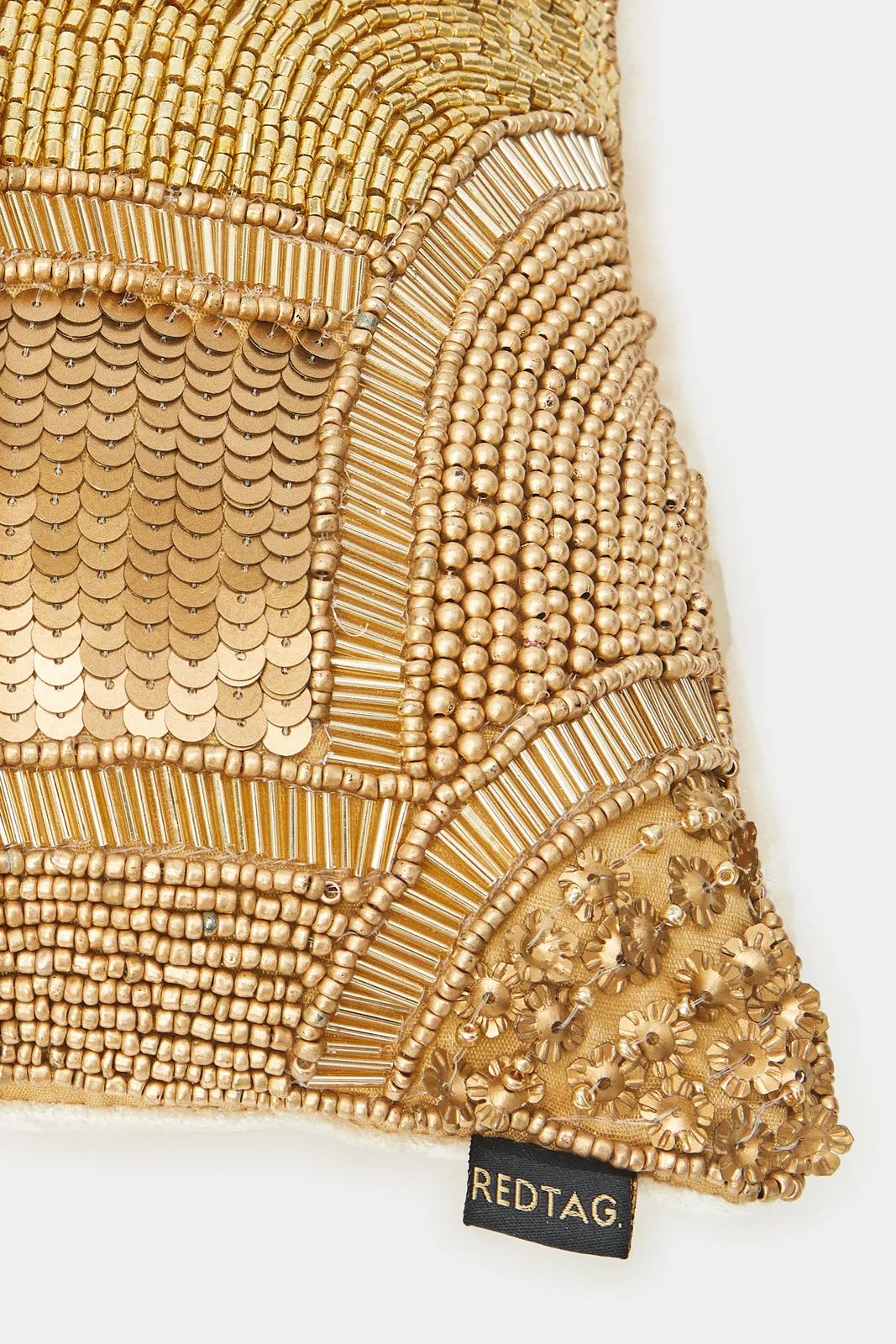 Gold Abstract Beadwork Cushion sold by Redtag product image thumbnail 2