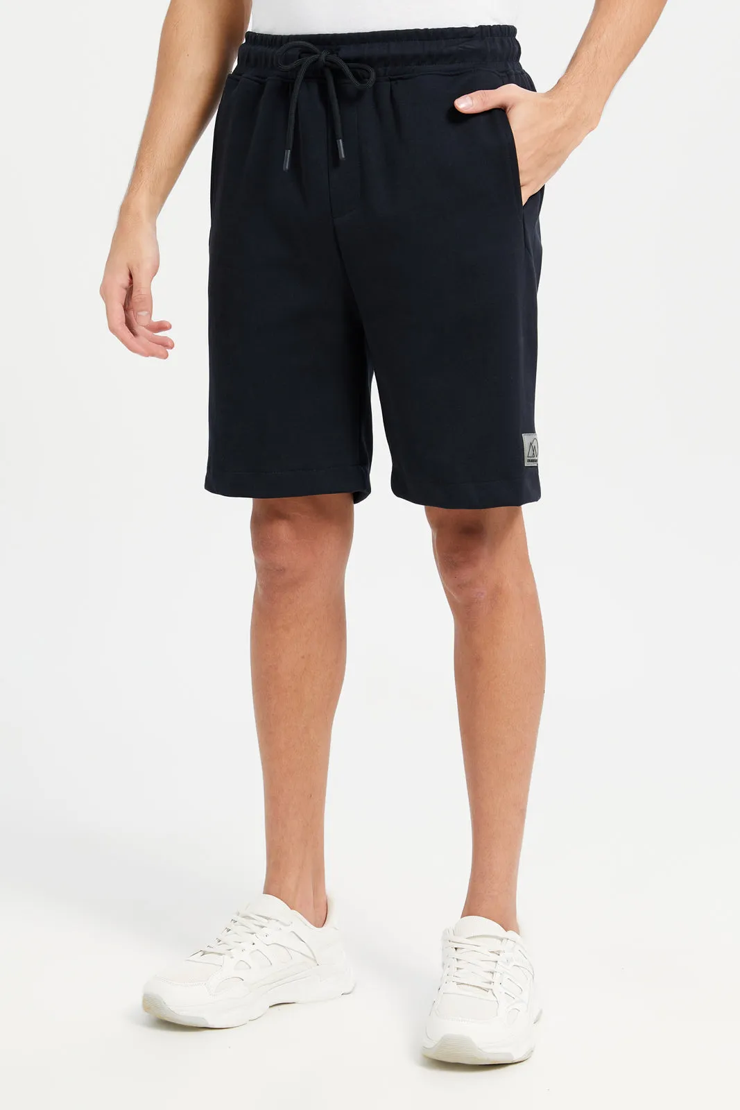 Men Black Print Active Shorts sold by Redtag