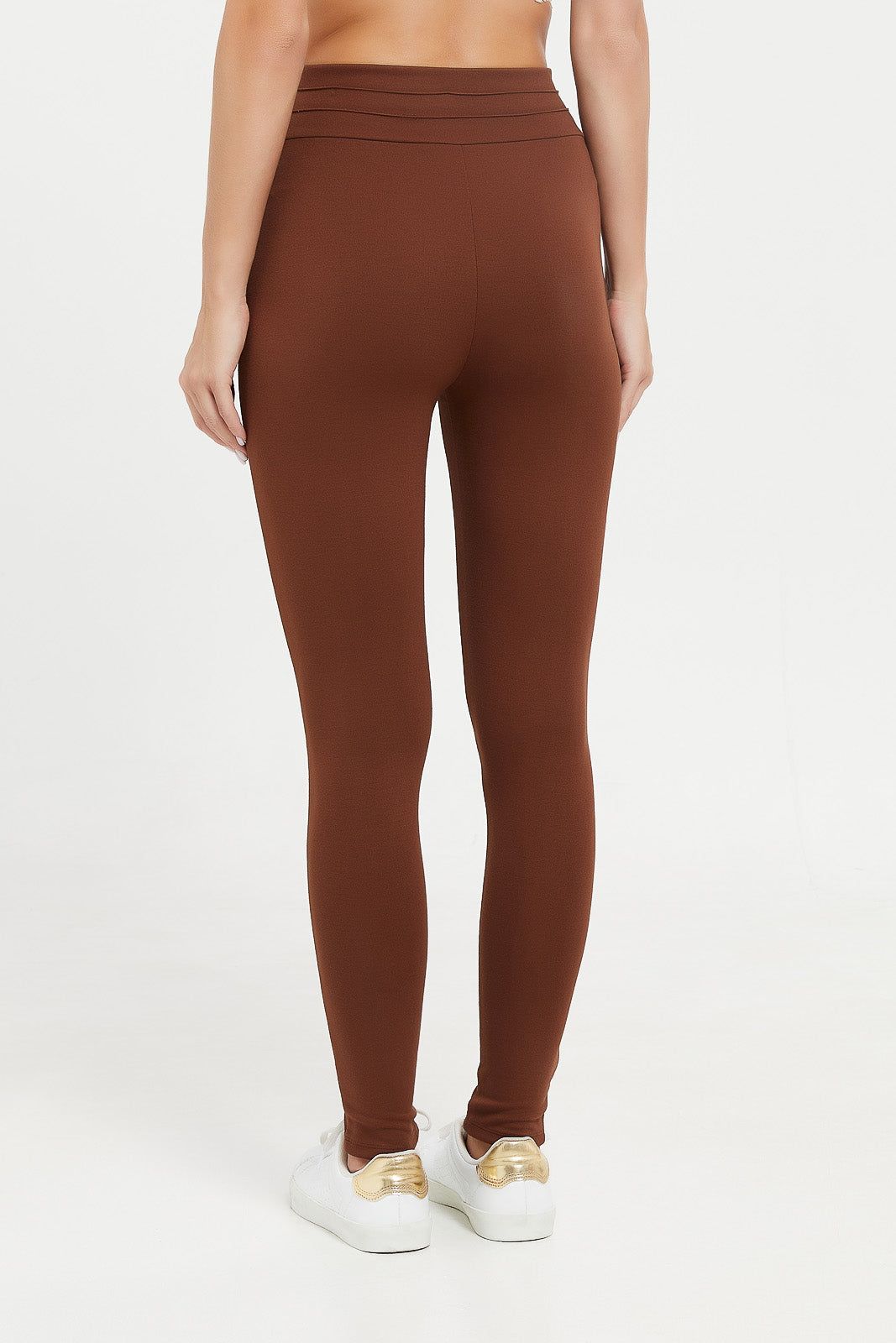 Women Tan Ponte Legging With Buttons sold by Redtag product image thumbnail 3